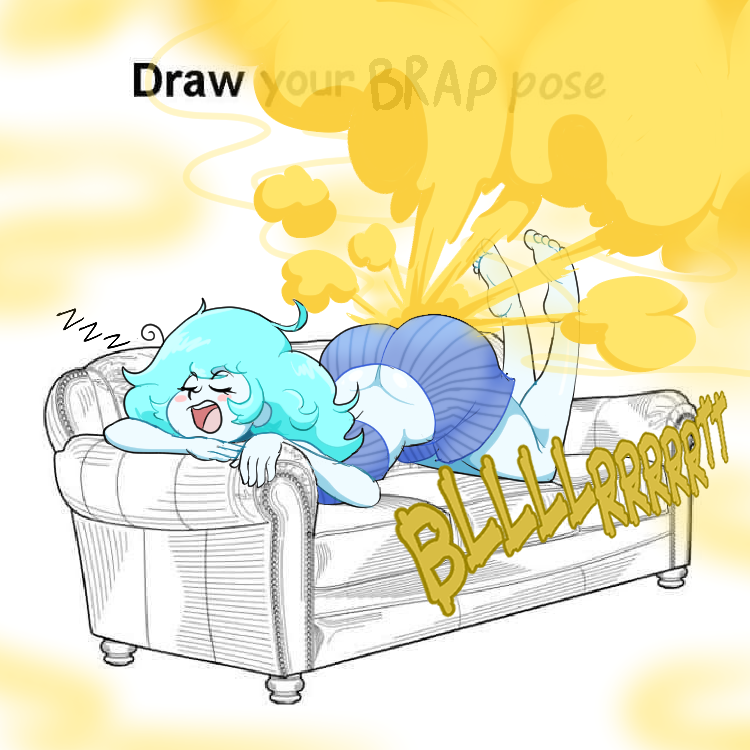 1girls ass_cleavage ass_up big_ass big_butt blue_hair blue_shorts blush butt_crack closed_eyes couch english_text fart fart_cloud fart_everywhere fart_fetish farting oc open_mouth original original_character protorepulsive repulsiveproto shorts sleep_farting sleeping solo_female text white_skin zzz