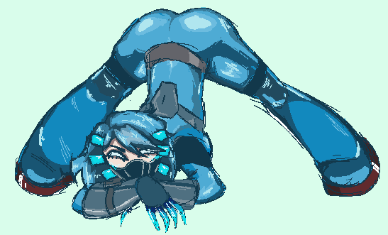 1girls big_ass blue_hair bodysuit breasts female female_only fortnite jack-o'_pose meme slurpentine solo