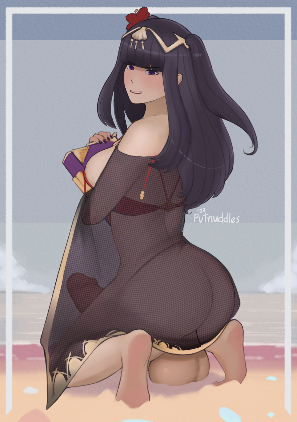 1futa 2023 alternate_costume ass back back_view backsack balls bangs beach big_ass big_balls big_breasts bikini bikini_top black_hair blush book bottomless breasts cape clothed clothing erection fire_emblem fire_emblem_awakening fire_emblem_heroes futa_only futanari huge_cock human kneeling large_balls large_penis light-skinned_futanari light_skin long_hair looking_back mostly_nude nintendo ocean official_alternate_costume outdoors penis purple_eyes pvtnuddles red_bikini red_swimsuit sand see-through smooth_balls solo swimsuit tharja_(fire_emblem) water