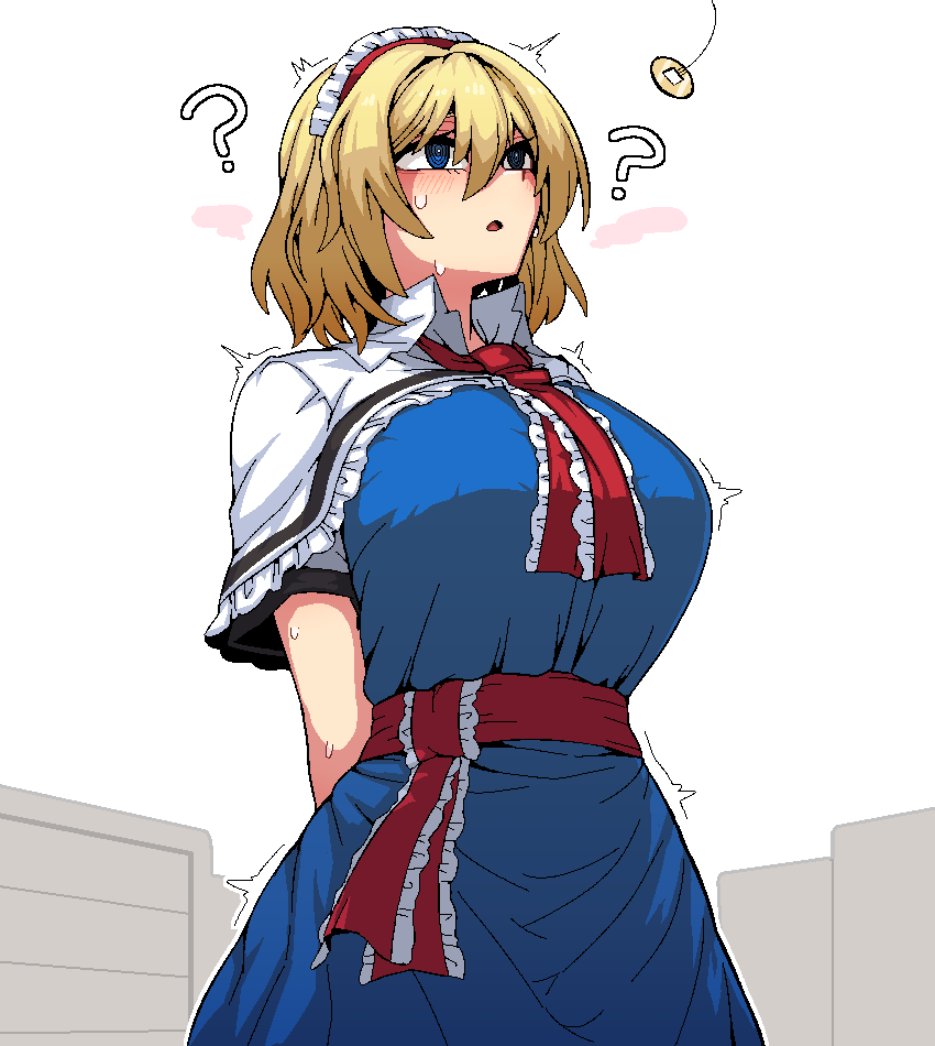 ? alice_margatroid big_breasts blonde_hair formicid hypnosis red_hairband tagme touhou