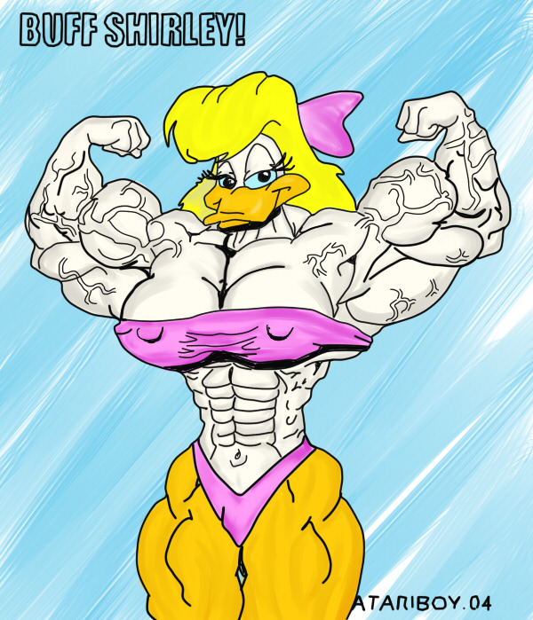 1girls abs anthro_only bedroom_eyes biceps big_breasts big_muscles blonde_hair breasts duck extreme_muscles female female_only huge_breasts long_hair luis3iguel muscles muscular muscular_arms muscular_female muscular_legs pecs shirley_the_loon solo tiny_toon_adventures veins veiny_muscles