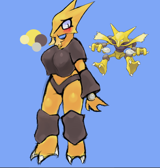 alakazam artesjsc big_breasts breasts female pokemon thick_thighs wide_hips