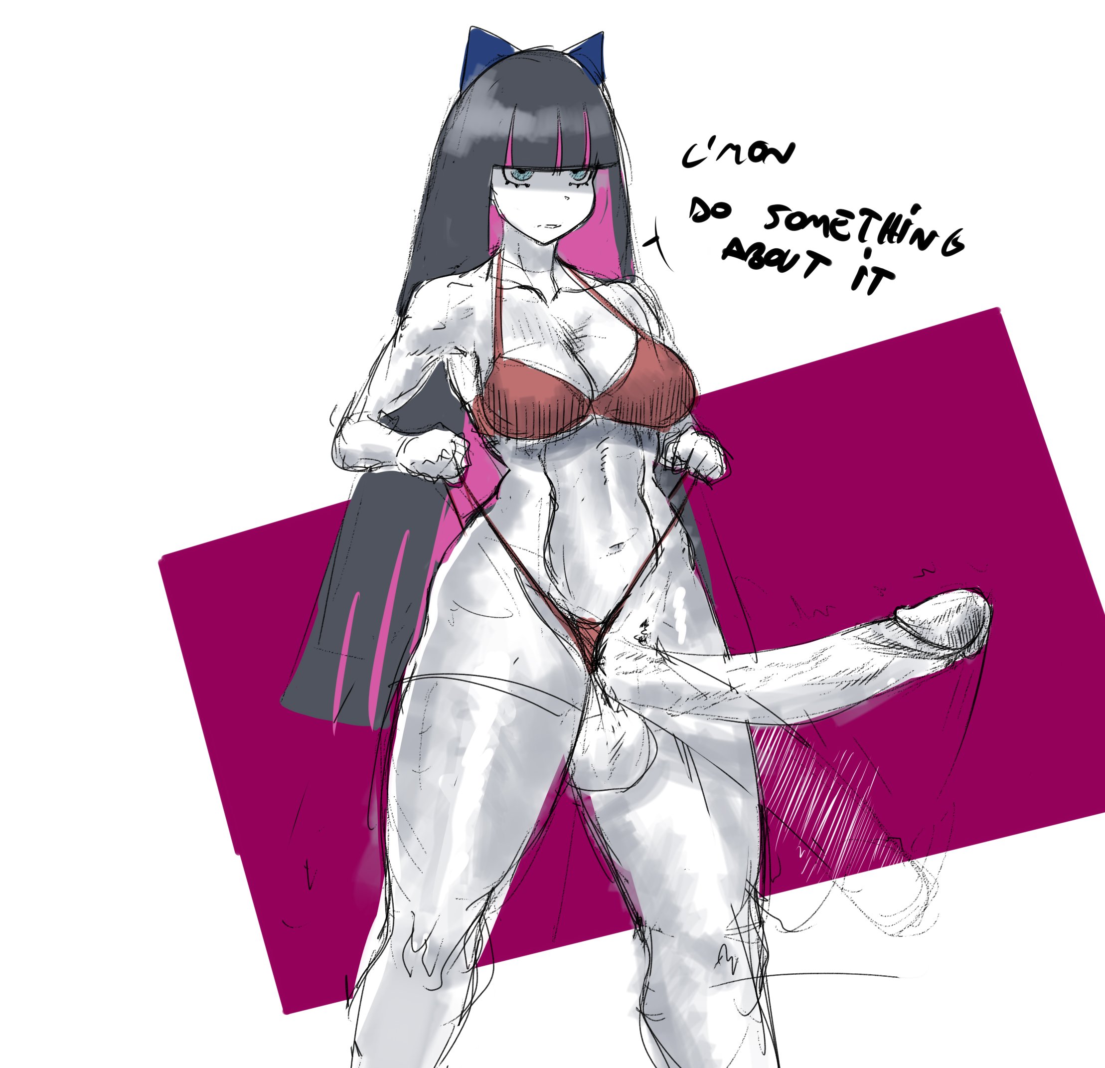 1futa, big cock, big penis, dickgirl, futa only, futanari, honoki, intersex, panty & stocking with garterbelt, penis, stocking anarchy
