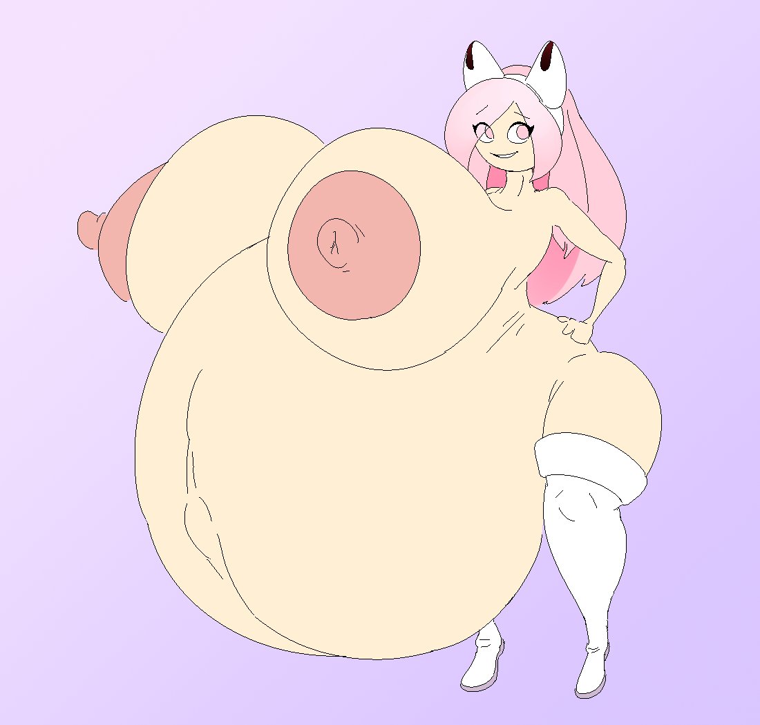 ami_(gwain_saga) big_breasts breasts_bigger_than_head cumflated_belly cumflation female female_only gwain_saga hyper_breasts naked nude pregnant vr457