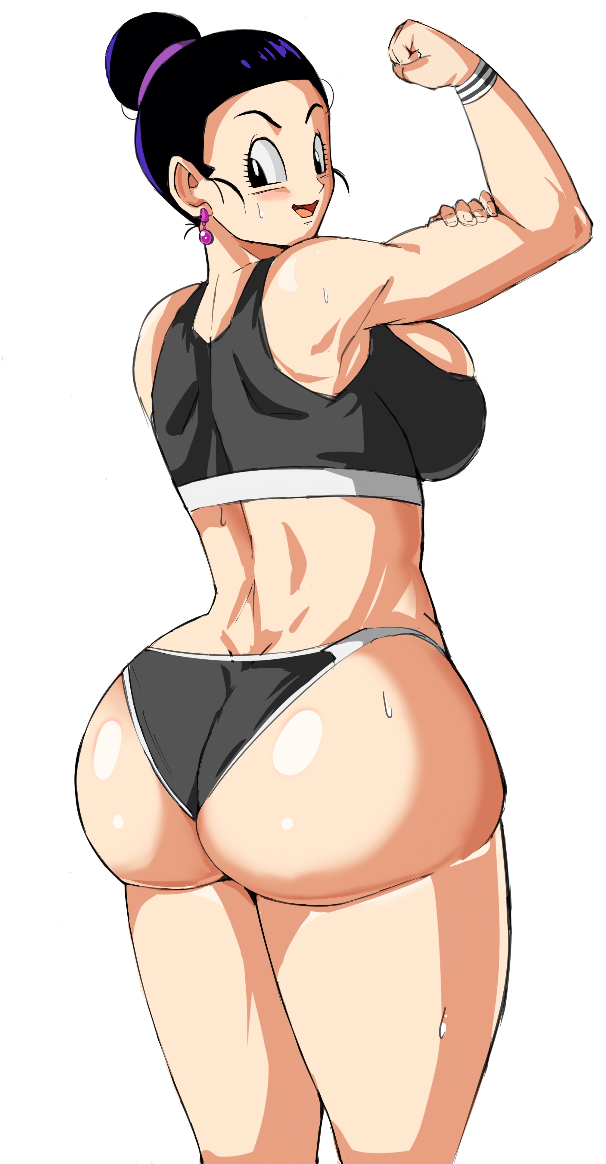 1girls, ass, back view, big ass, big butt, breasts, bubble ass, bubble butt, chichi, dragon ball, dragon ball z, fat ass, fat butt, female, huge ass, huge butt, milf, panarandom, solo, thick ass, thick butt, thick thighs