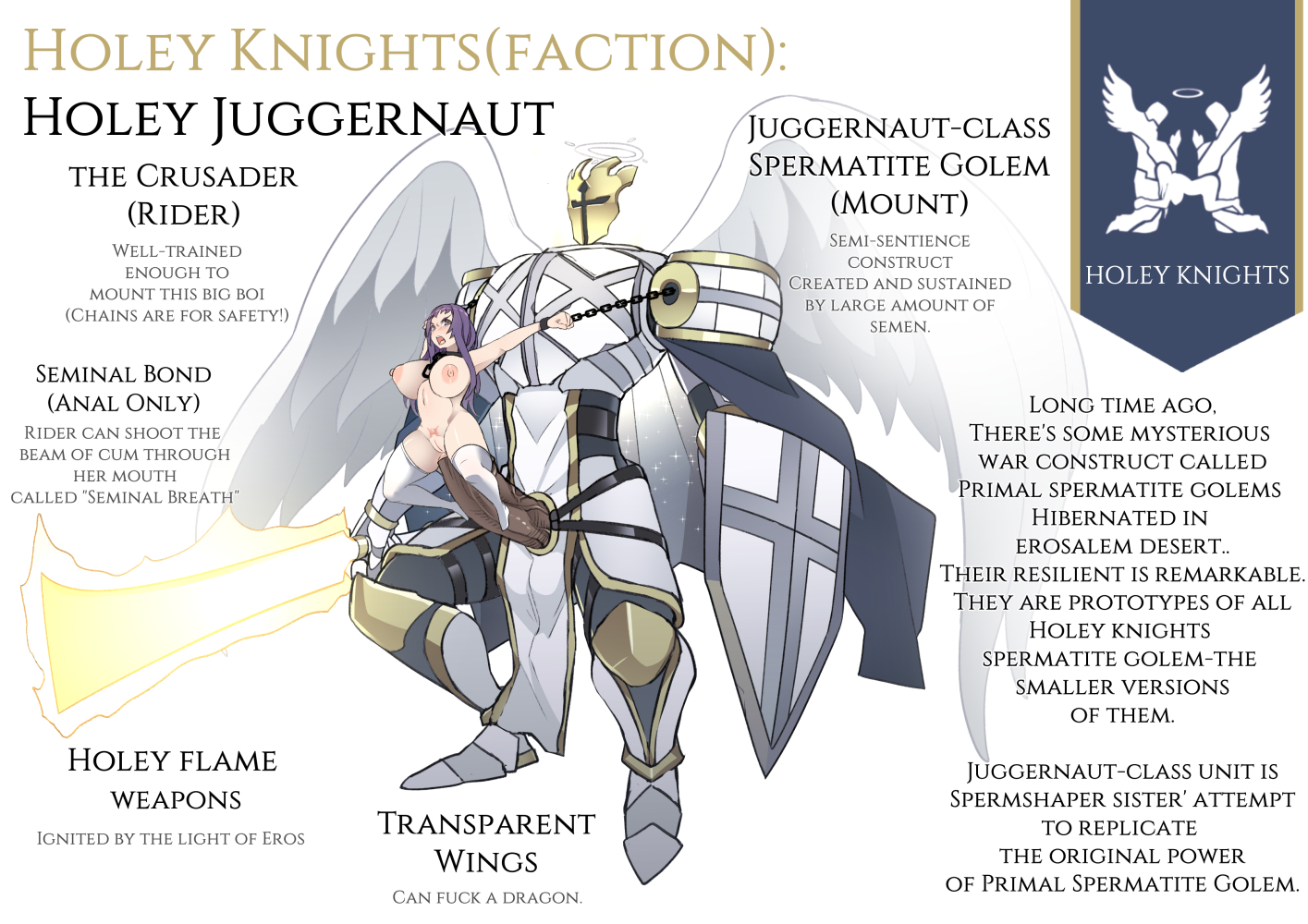 1boy, 1girls, anal, anal sex, angel, angel wings, armor, armored gloves, big breasts, big penis, breasts, chained, chained wrists, dark skin, dark-skinned male, deep penetration, fanny packing, female, hi res, high resolution, highres, holding shield, holding sword, holding weapon, huge breasts, huge cock, hyper penis, interracial, interracial sex, kannovaku, knight, large breasts, large penis, light skin, light-skinned female, long hair, male, male/female, penis, purple eyes, purple hair, shield, size difference, stomach bulge, stomach deformation, sword, thick thighs, ukavonnak, veiny penis