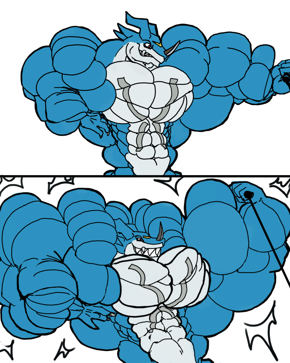 big_muscles digimon exveemon huge_muscles hyper_muscles large_muscles male male_only muscles muscular muscular_male nelm