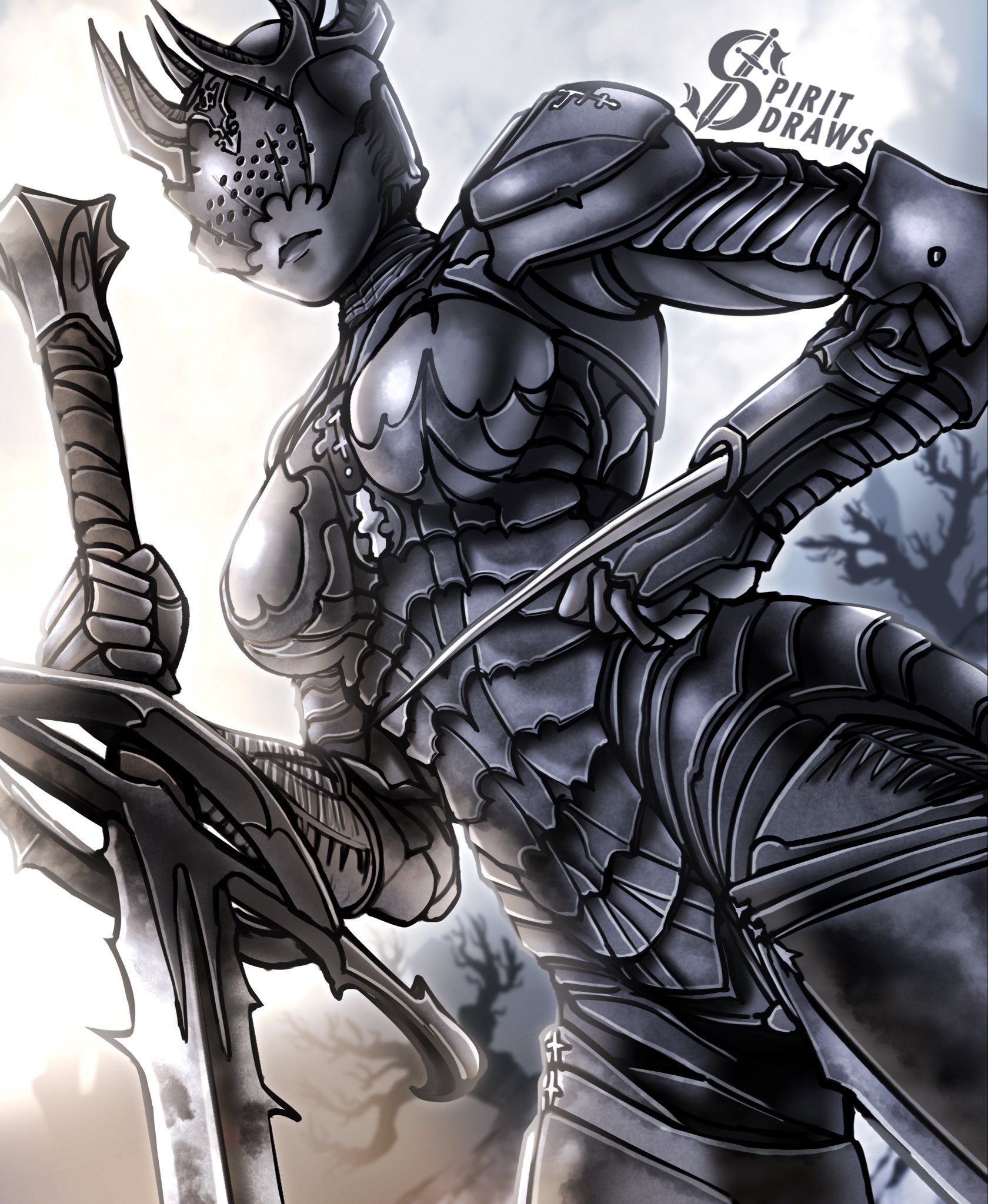 1girls, 2026, armor, armored body, armored female, big breasts, breasts, color, colored, female, hips, hourglass figure, mortal shell, mortal shell 2, pinup, proxima (mortal shell 2), seductive, seductive look, shiny, shiny armor, shiny breasts, slim, slim female, slim waist, spiritdraws, sword, thick breasts, thighs, voluptuous, voluptuous female, weapon