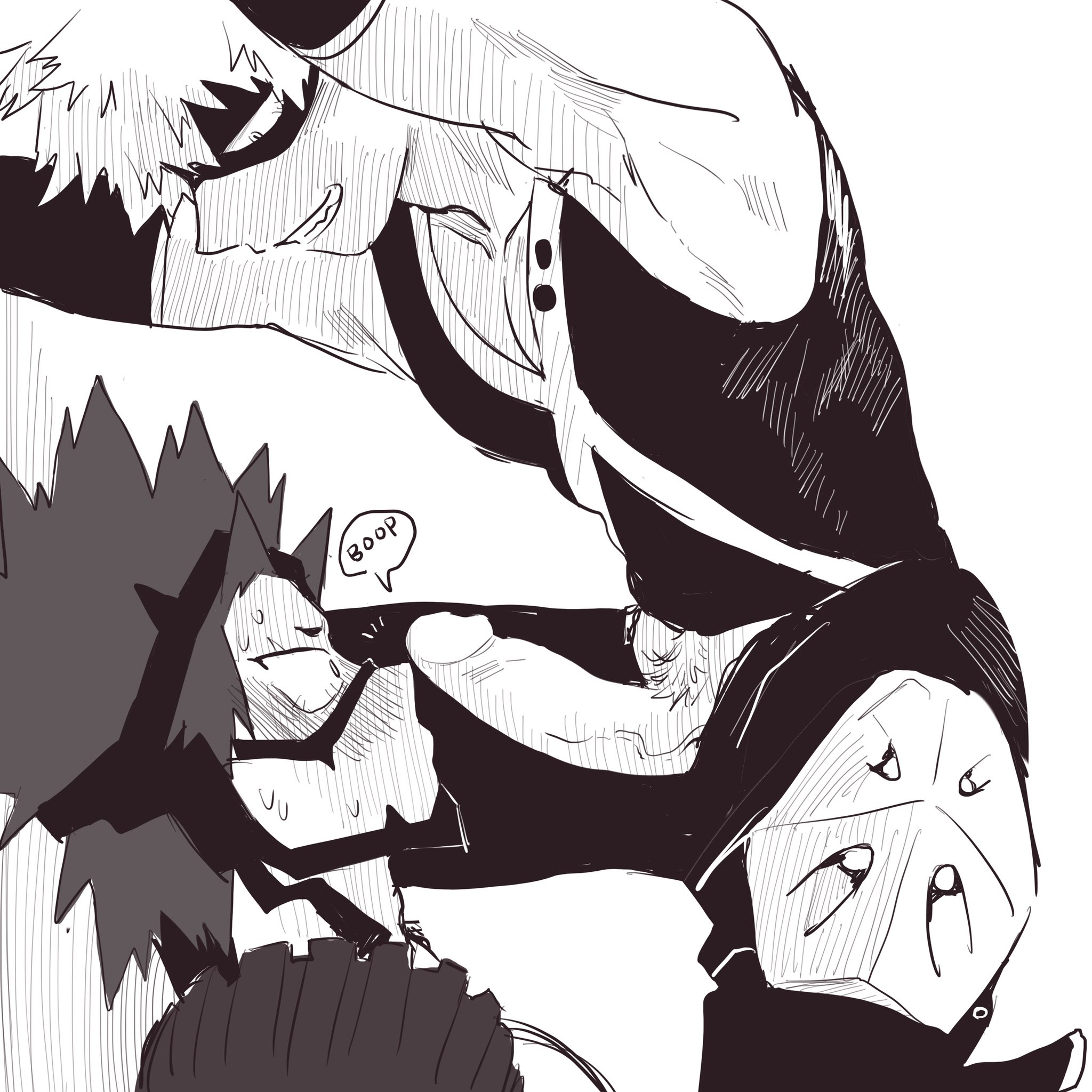 2020, 2boys, blush, duo, eijirou kirishima, erection, gay, genitals, glans, half-closed eyes, human, humanoid genitalia, humanoid penis, katsuki bakugou, liandoodle, male, male only, male/male, my hero academia, narrowed eyes, penis, pubes, sweat, teeth, text, vein, veiny penis, yaoi