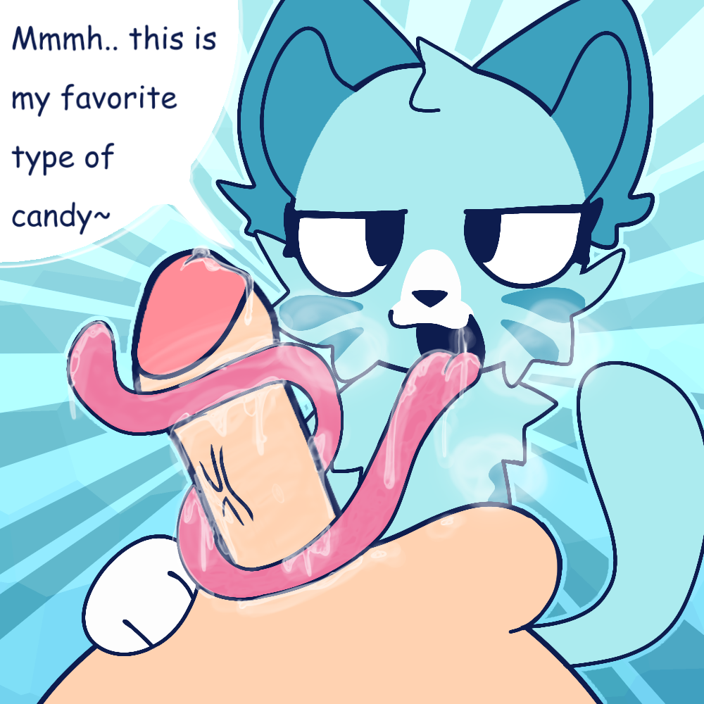 1:1 anonymous_artist anthro balls bodily_fluids candy_cat cheek_tuft comic_sans domestic_cat dripping duo english_text facial_tuft felid feline felis female fluffy fluffy_ears foreskin genital_fluids genitals human humanoid humanoid_genitalia humanoid_penis leaking_precum long_tongue looking_at_viewer looking_pleasured looking_seductive male male/female mammal neck_tuft paws penis poppy_playtime precum precum_drip saliva saliva_drip saliva_on_penis saliva_on_tongue speech_bubble steam steamy_breath steamy_penis text tongue tongue_out tongue_wrap tongue_wrapped_around_penis tuft unknown_male vein veiny_penis