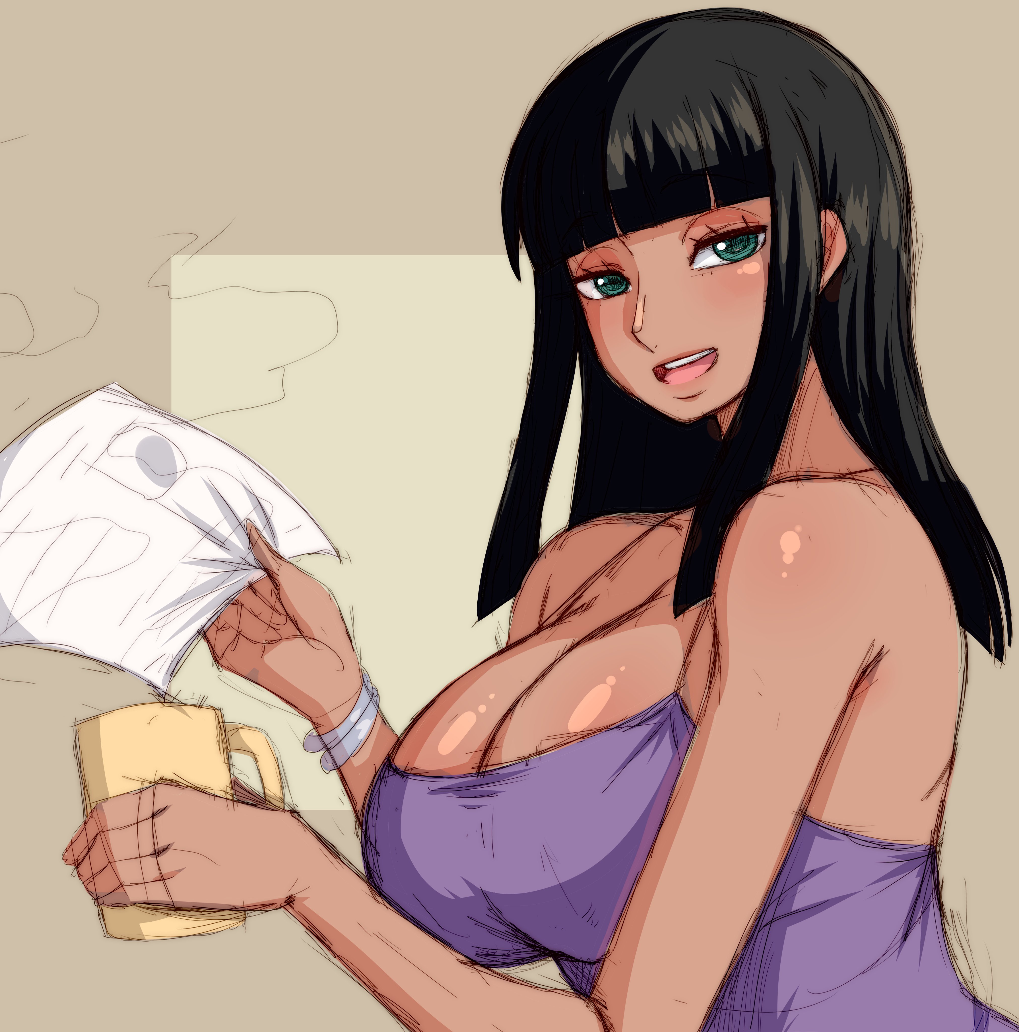 1girls, big breasts, black hair, black-haired female, breasts, female, female only, mug, nico robin, one piece, pre-timeskip, shounen jump, simmsy