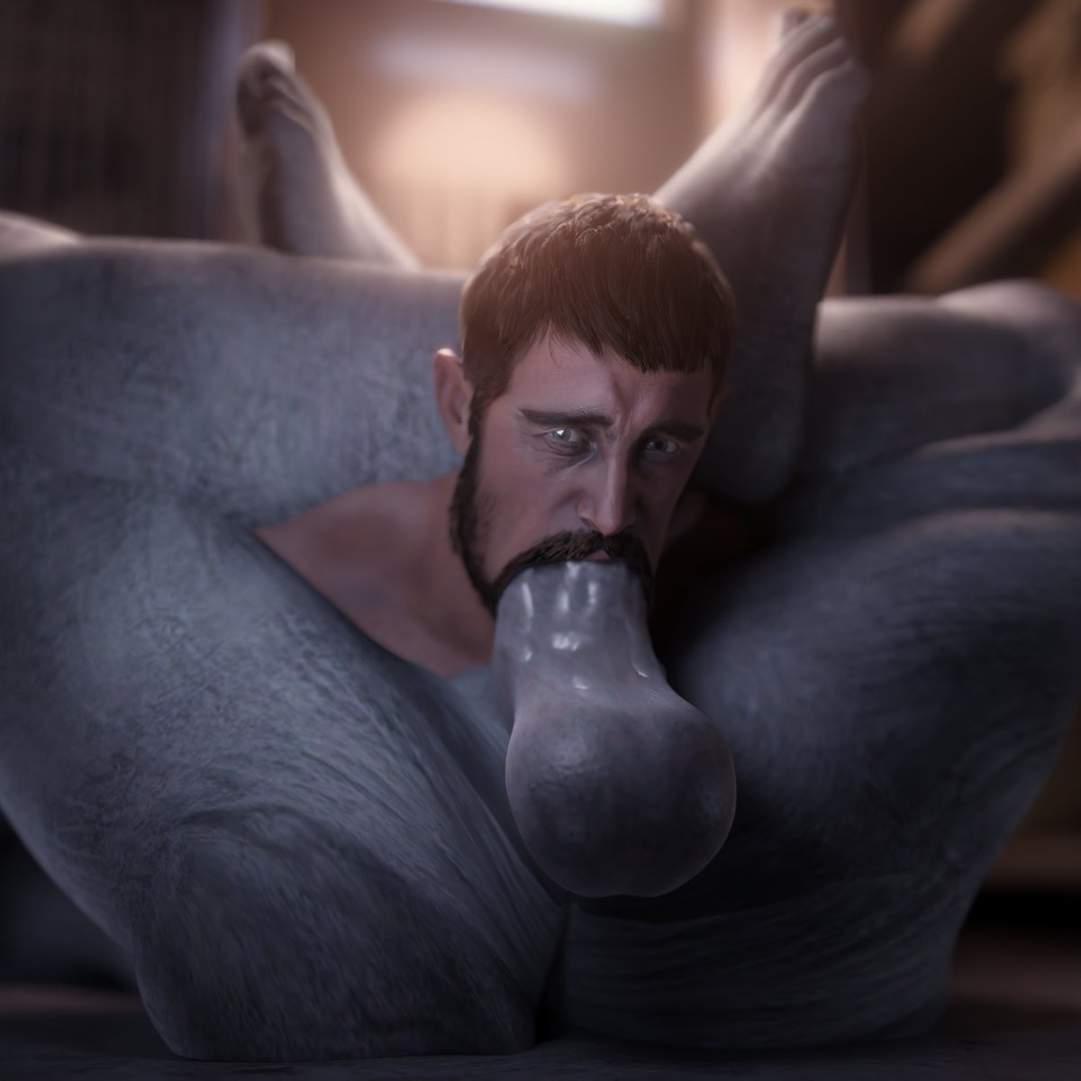 beard, big penis, blowjob, boner, chris redfield, cock, dick, erection, fellatio, gay, grey skin, huge cock, male, male only, mr x, oral, oral sex, penis, resident evil, sucking, sucking penis, thick penis, timetorespawn