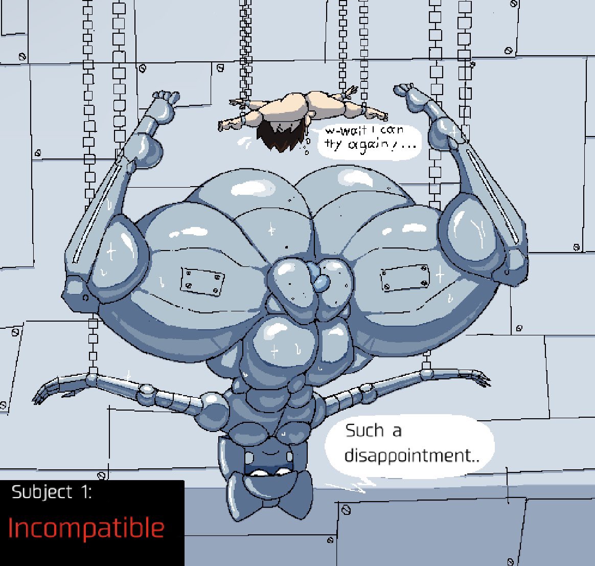 ass, bubble ass, bubble butt, completely nude, female, half-closed eyes, humiliation, male, naked, nude, penis, receptionik, receptionist, robot, robot girl, small penis, small penis humiliation, smaller human, smaller male, sonic (series), sonic the comic, tagme, varix