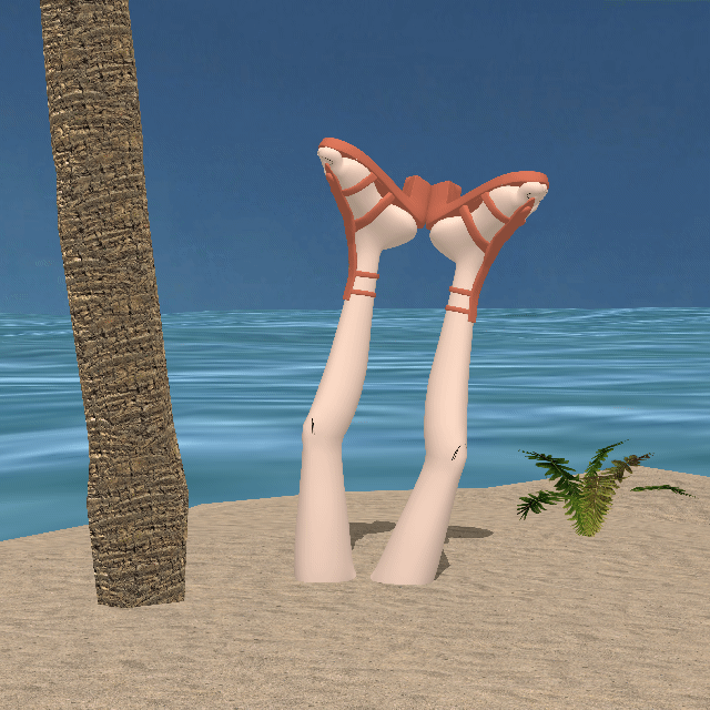 3d animated buried buried_in_sand feet foot_fetish gif heeled_sandals island legs mlgdoe nami_(one_piece) ocean one_piece palm_tree sand sandals stranded stuck stuck_headfirst xnalara xps