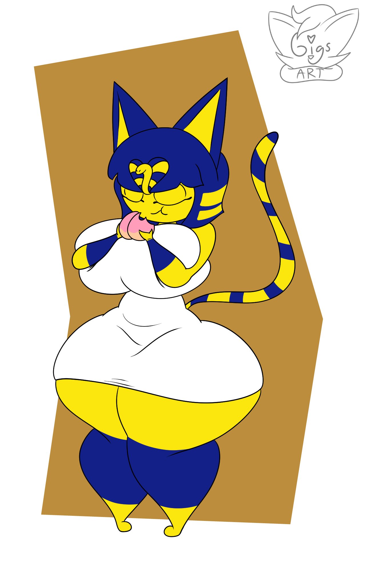 animal_crossing ankha big_ass big_breasts clothed female female_only gigglemcbutt_(gigs) hourglass_figure huge_ass nintendo tagme tail