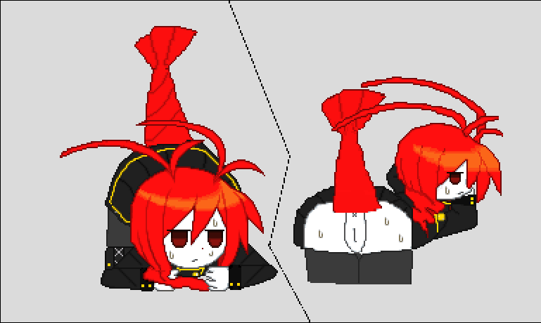 antenna_hair antennae funamusea lobco pixel_art red_hair shrimp shrimp_tail wadanohara_and_the_great_blue_sea white_skin