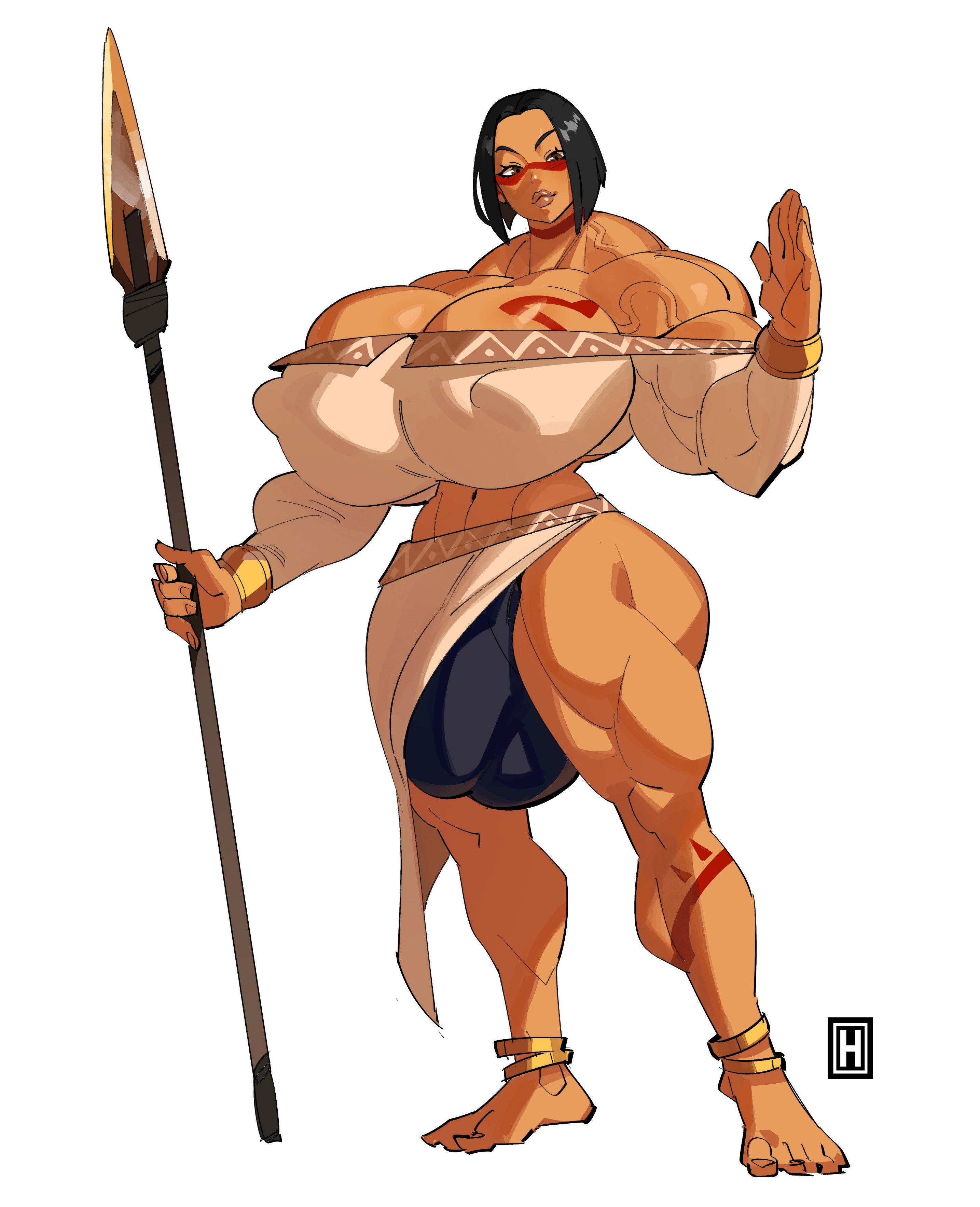 1futa, big breasts, big cock, big penis, black hair, breasts, bulge, clothed, clothing, dark skin, dark-skinned futa, dickgirl, female, flaccid, fully clothed, futa only, futanari, huge breasts, huge cock, intersex, large breasts, light skin, light-skinned futa, muscular, muscular arms, muscular body, muscular female, muscular legs, muscular thighs, penis, short hair, solo, thehelmetguy