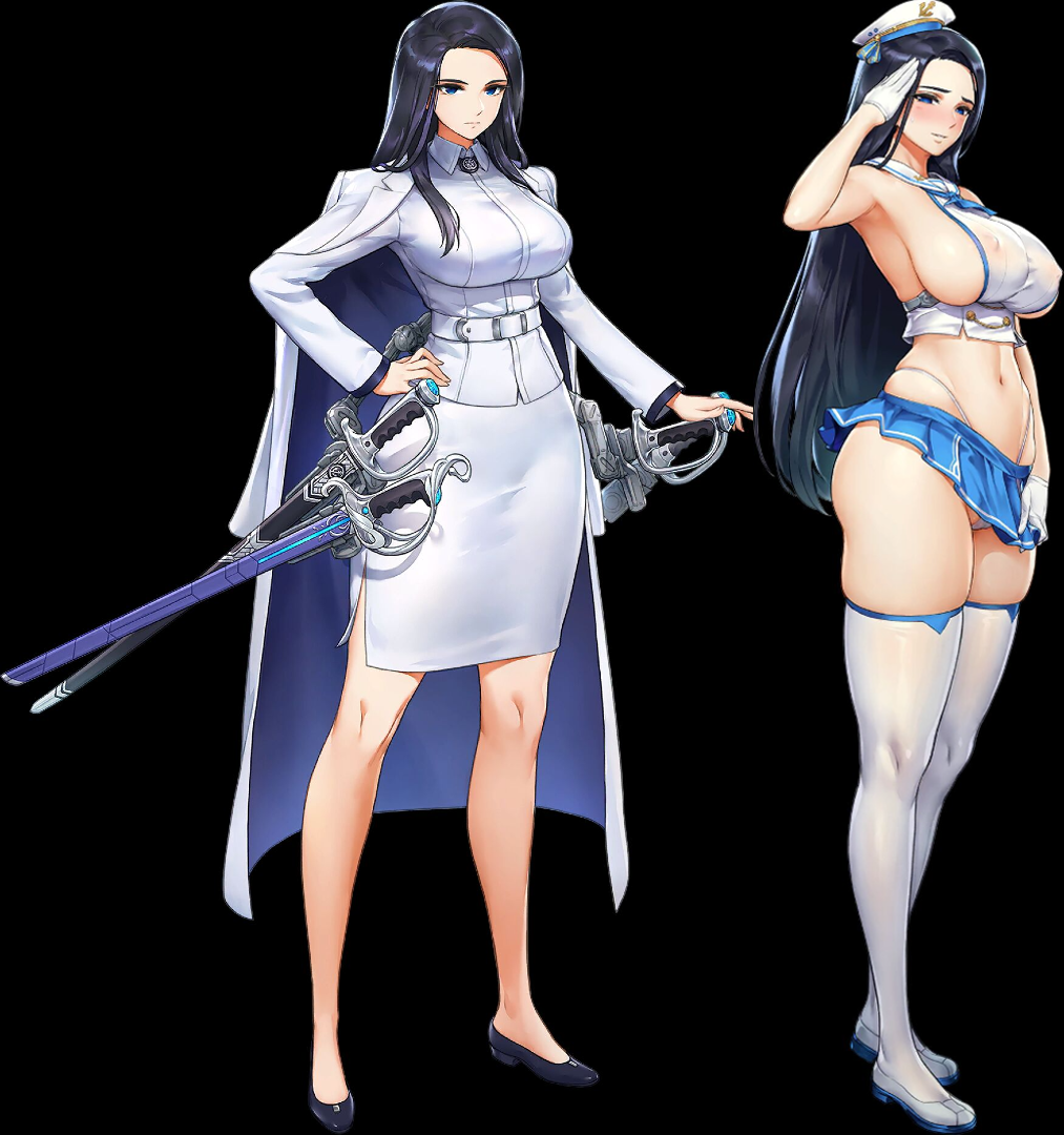 1girls blue_eyes erect_nipples_under_clothes female female_only flushed_face hourglass_figure invincible_dragon_(last_origin) large_ass large_breasts last_origin marine military_uniform miniskirt official_art saluting serious serious_face serious_look sideboob slutty_outfit small_waist socks thick_thighs thigh_socks thighhighs thong uniform white_socks wide_hips