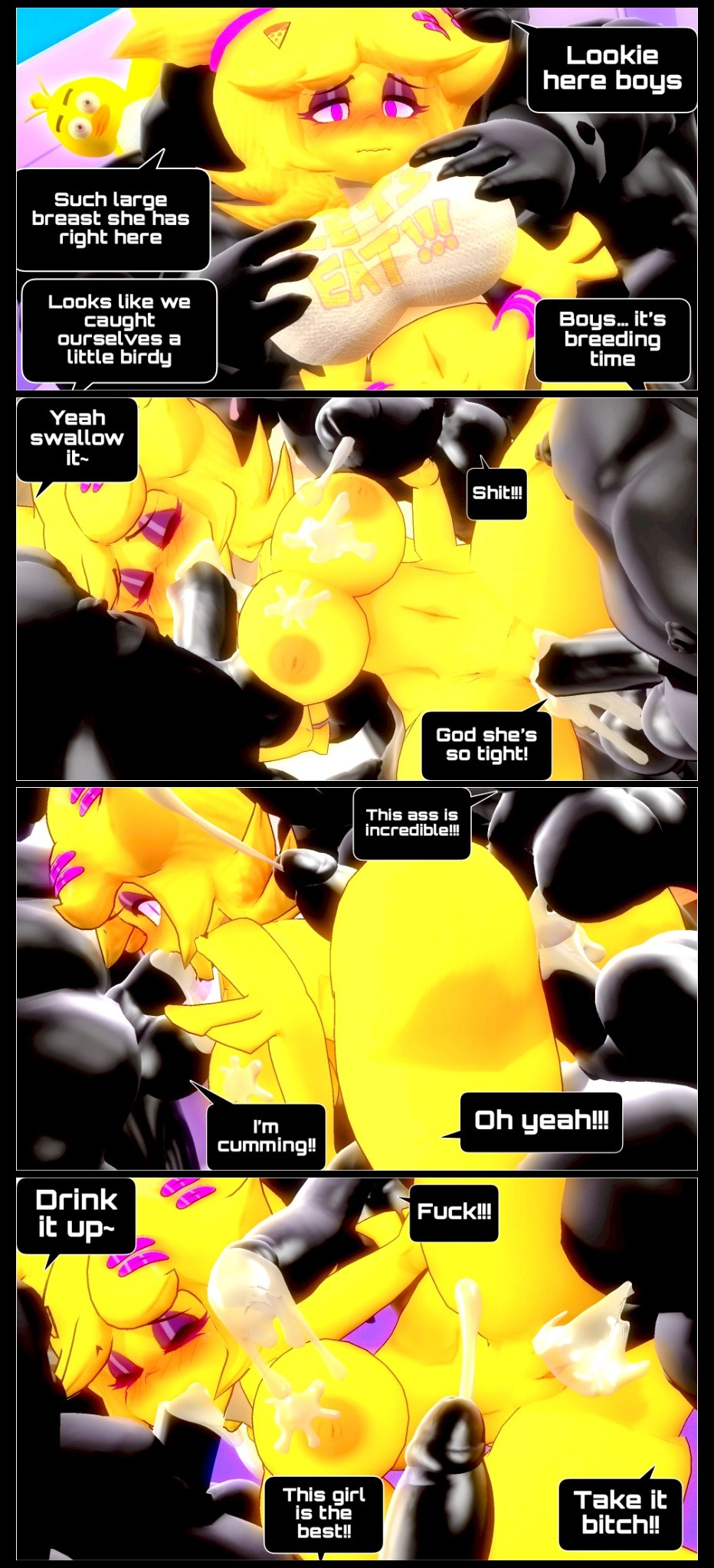 3d anal anal_sex blowjob bukkake cally3d chica_(cally3d) chica_(fnaf) chicken_girl chiku chiku_(cryptia) clazzey comic_strip cryptiacurves cum cum_in_ass cum_in_mouth cum_in_pussy cum_inside cum_on_body cum_on_face double_penetration fazclaire's_nightclub female five_nights_at_freddy's fnaf fredina's_nightclub gangbang garry's_mod high_resolution highres imminent_gangbang multiple_boys penis penis_in_ass penis_in_pussy purple_eyes pussy scottgames screenshot screenshot_edit sex skyrimgamer17 straight vaginal_penetration