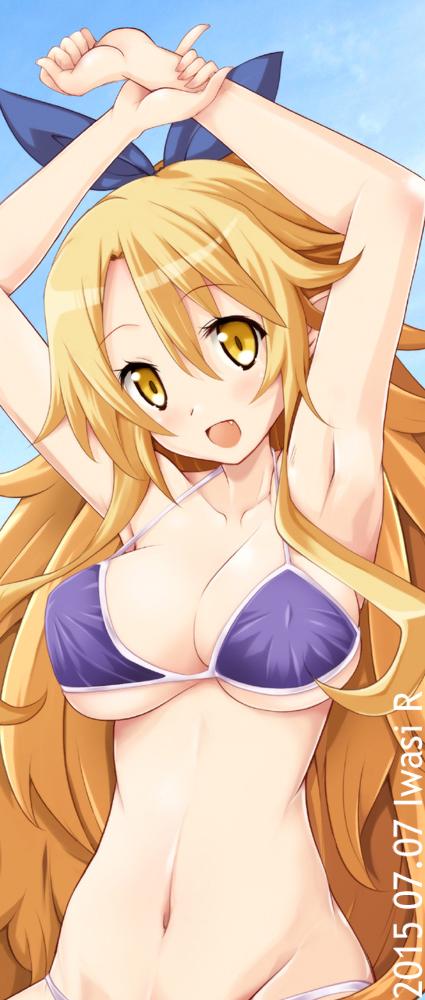 bikini bikini_bottom bikini_top breasts disgaea disgaea_5 iwasi_r large_breasts liezerota looking_at_viewer nippon_ichi_software