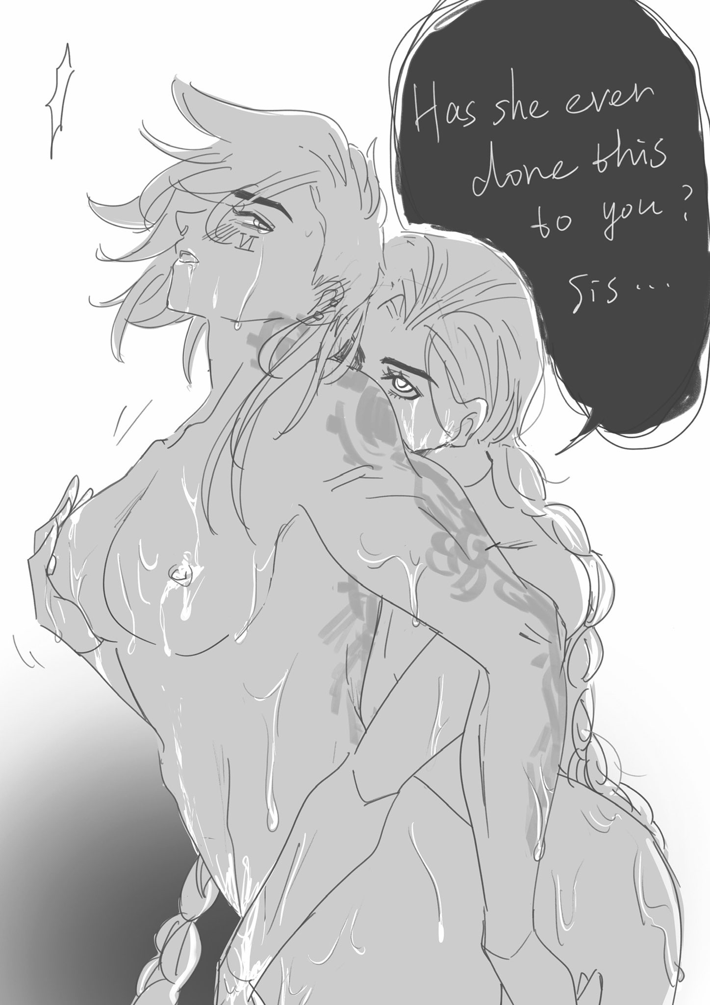 2girls, arcane, arcane jinx, arcane vi, artist request, big breasts, breast grab, breasts, cheating, cheating girlfriend, duo, female, female only, female/female, fingering, girl on girl, human, human only, incest, jinx (arcane), jinx (league of legends), league of legends, lesbian, lesbians, nipples, nude, riot games, short hair, siblings, sisters, tagme, text, vi, yuri