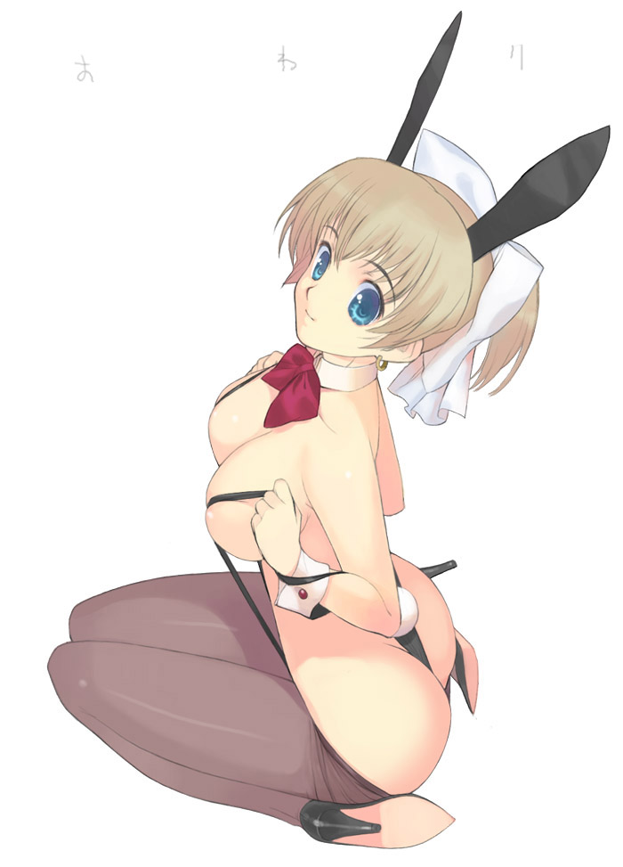 bunny_ear bunny_girl bunnysuit cosplay huge_eyes kemonomimi mibu_natsuki original pantyhose tights usamimi