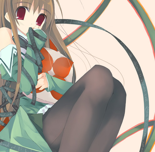 brown_hair floralmint huge_eyes human lowres ogata_kinji pantyhose pia_carrot_(series) red_eyes ribbon solo takai_sayaka waitress welcome_to_pia_carrot_3