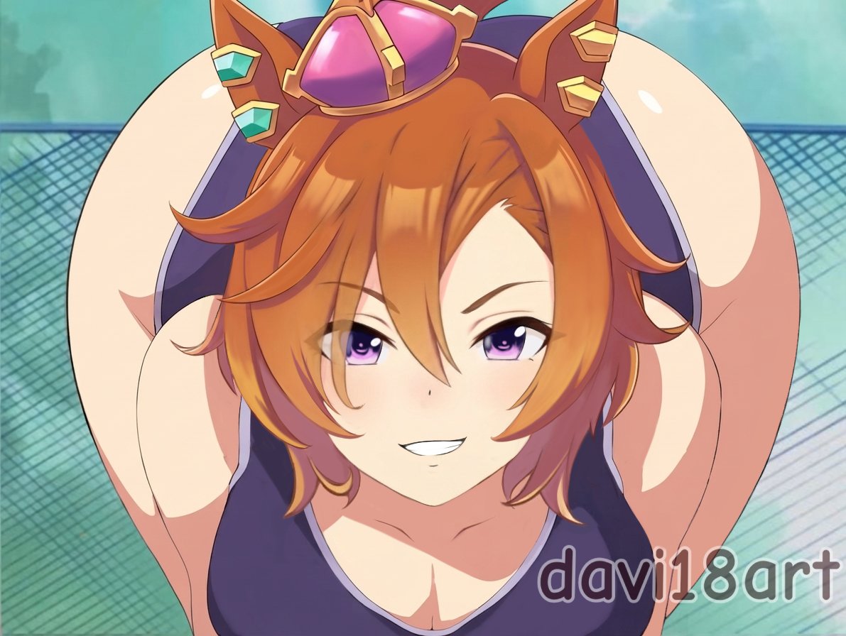 1girls, 2026, 2d, 2d (artwork), animal ears, ass, azumanga daiou, big ass, big butt, boobs, breasts, brown hair, butt, clothing, color, colored, curi, curimomo, curimusume, cygames, davi18art, digital media (artwork), female, female only, front facing with ass, hair, hi res, light skin, light-skinned female, looking at viewer, meme, please look forward to it, purple eyes, smile, smile at viewer, solo, swimsuit, t.m. opera o (umamusume), thick thighs, thighs, tits, umamusume, umamusume pretty derby, video game character, video games