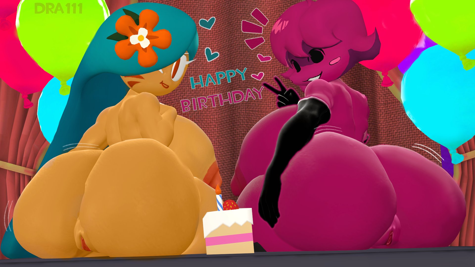 2girls, 3d, ass, big ass, big breasts, breasts, cookie run, crossover, dra111 (artist), dragon316, female, female only, friday night funkin, girlfriend (friday night funkin), huge ass, huge breasts, minus gf (iagoanims), naked, nude, sfm, source filmmaker, tagme, tiger lily cookie