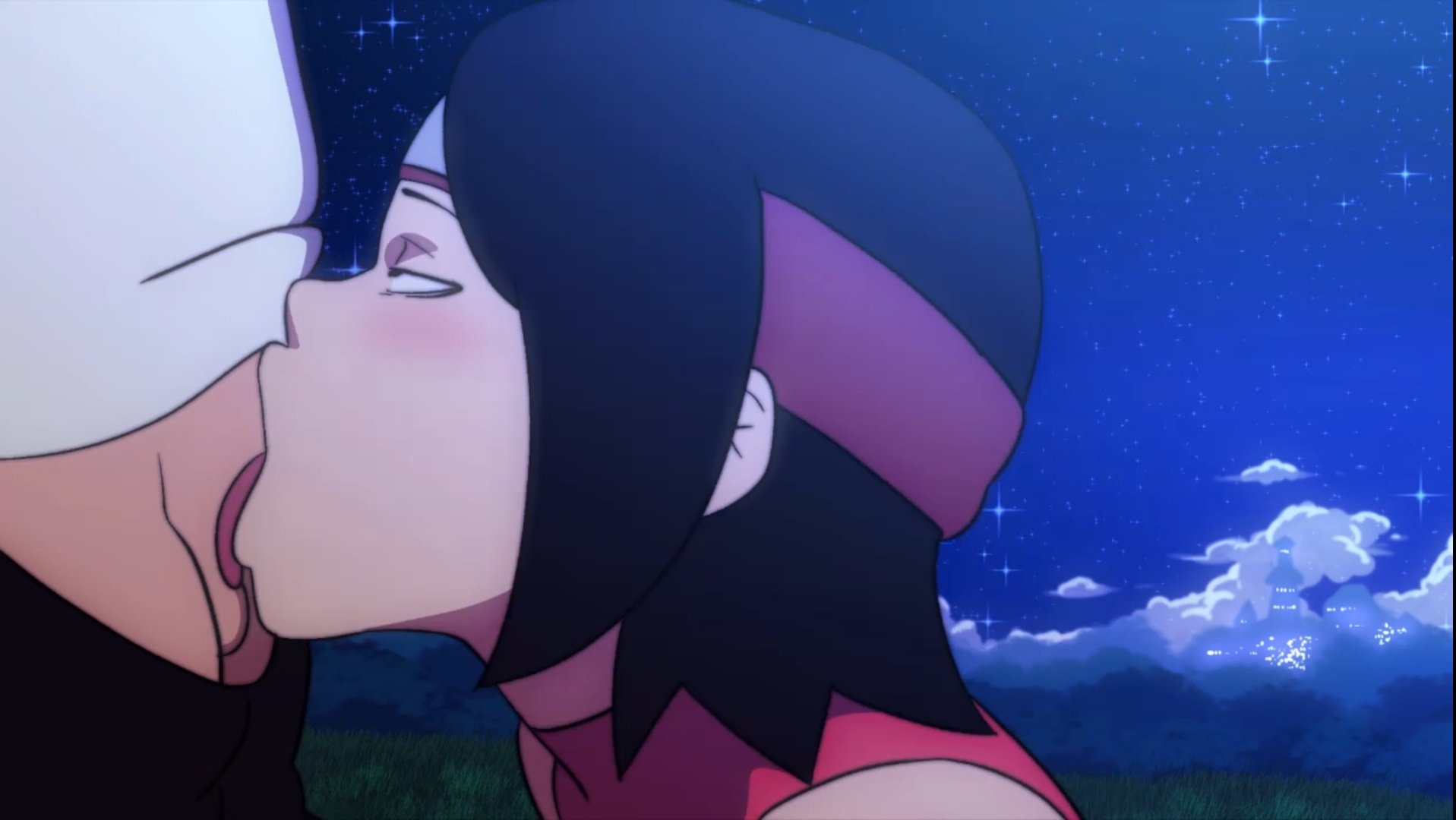 1boy, 1girls, 2d, aged up, balls, balls deep, balls deep fellatio, black hair, blowjob, blush, boruto: naruto next generations, clothed, clothed sex, d-art, deepthroat, faceless male, fellatio, female, grass, headband, looking up, male, naruto, naruto (series), oral, oral sex, outside, pants down, sarada uchiha, side view, tagme, tongue, tongue out, tongue out blowjob, uchiha sarada, uzumaki boruto
