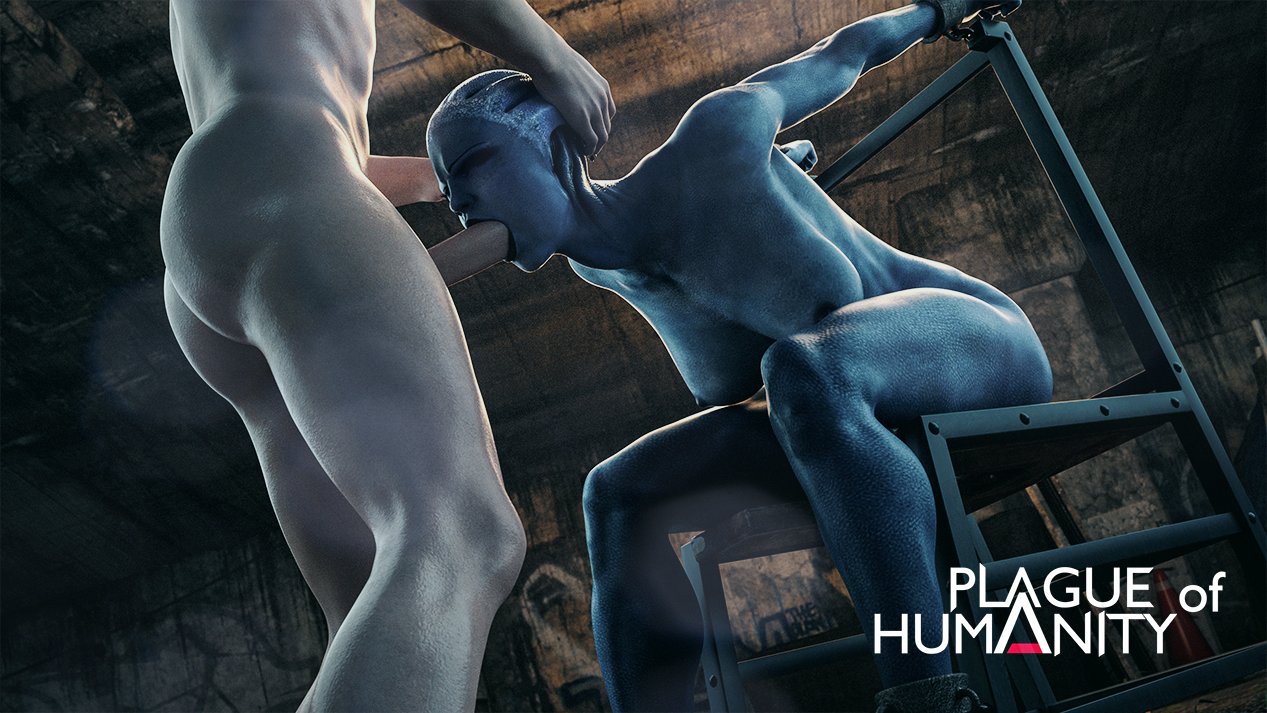 1boy, 1girls, 3d, 3d (artwork), alien, alien girl, areolae, asari, athletic, athletic female, breasts, closed eyes, erection, fellatio, female, femsub, human, human penetrating, large penis, liara t'soni, light skin, light-skinned male, long penis, male, maledom, mass effect, medium breasts, nipples, nude, oral, oral sex, penis, plague of humanity (artist), rape, straight, thick penis, thighs, tied up