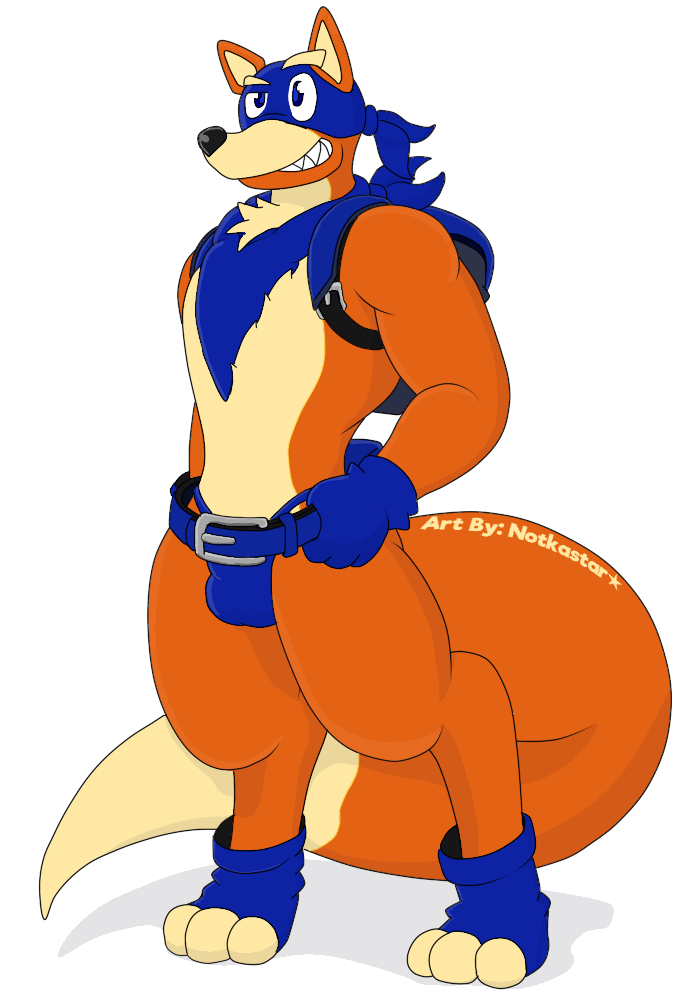 anthro bandana belt bulge dora_the_explorer fox furry gloves notkastar repost swiper transparent_background