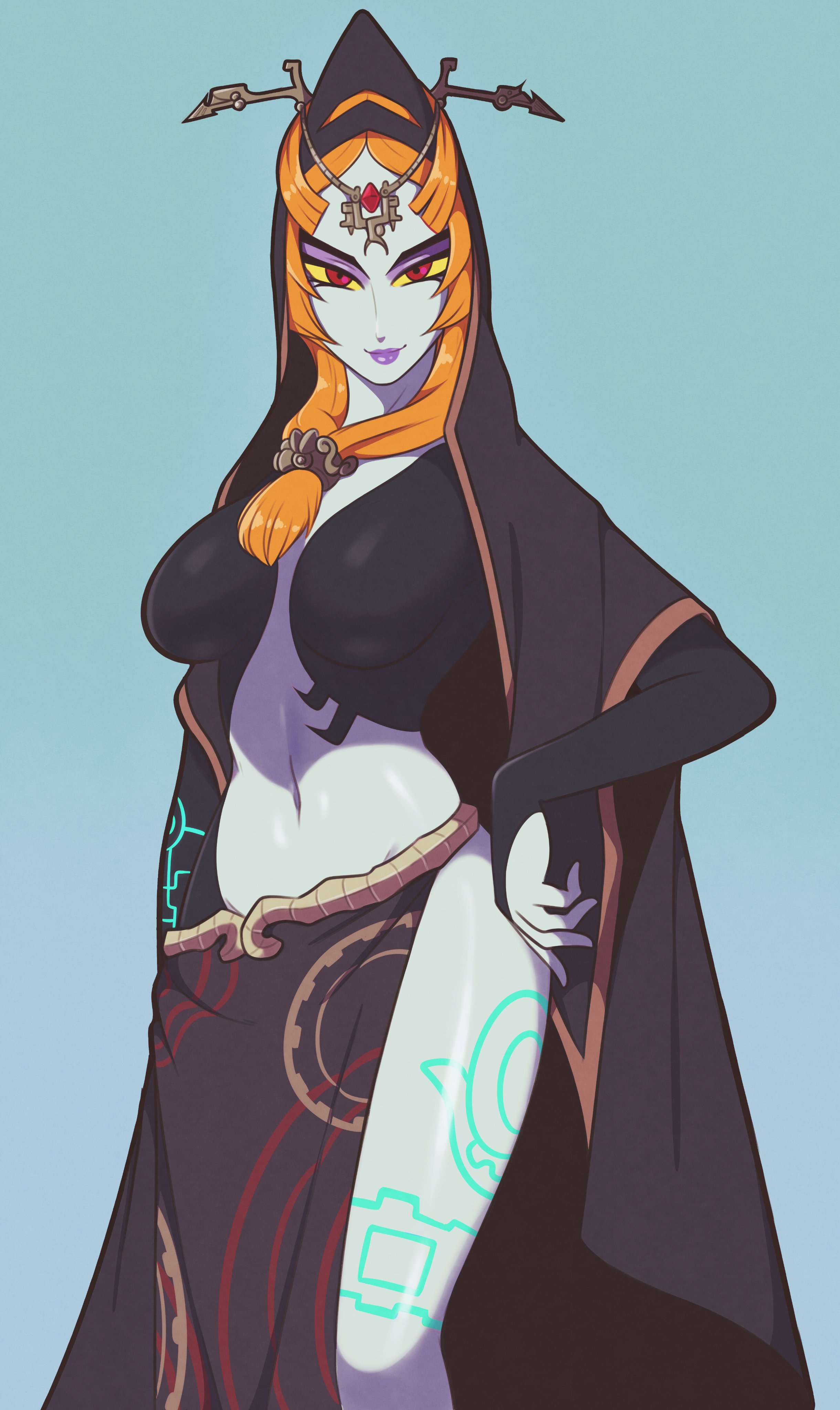 breasts, clothing, female, female only, jeffmiga, looking at viewer, midna, solo, tagme, the legend of zelda, twili midna, twilight princess
