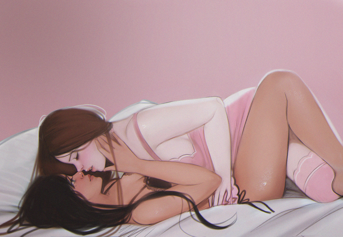 2girls, female, female only, female/female, lewd tales (palomap), long hair, paloma piquet, wholesome, yuri