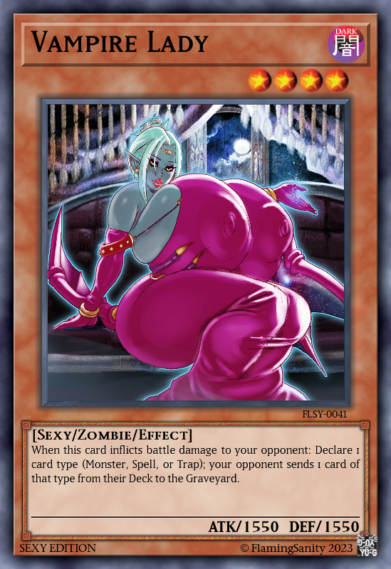 1girls alternate_breast_size bimbo bimbofication duel_monster flamingsanity parody vampire vampire_lady yu-gi-oh!