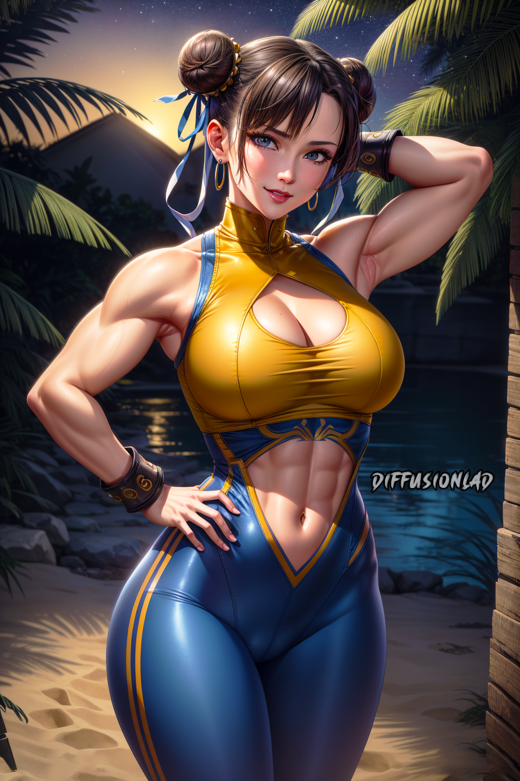 1girls ai_generated chun-li curvy_body curvy_figure diffusionlad female female_only long_hair looking_at_viewer seductive_look stable_diffusion street_fighter voluptuous voluptuous_female