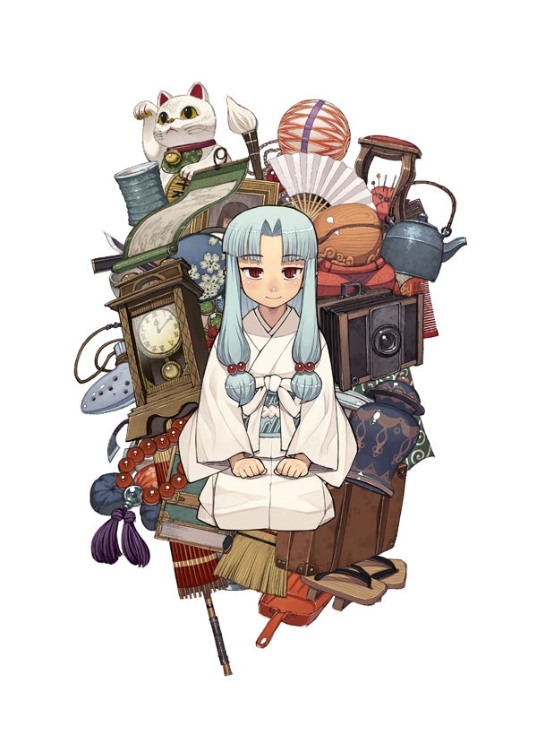 hamada_yoshikadu hamada_yoshikazu japanese_clothes kimono kiriha_(tsugumomo) long_hair original red_eyes tsugumomo