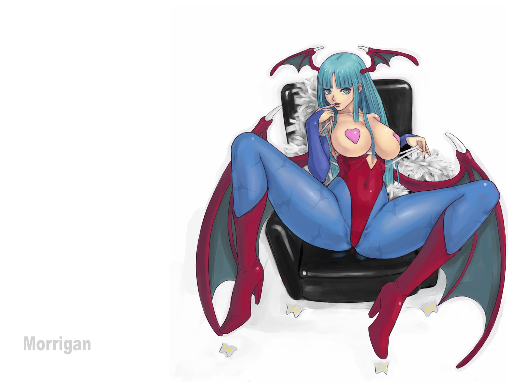 ark_(morita_hitomi) boots breasts capcom clothing darkstalkers demon_girl medium_breasts morgan morrigan_aensland oppai pantyhose solo succubus wings