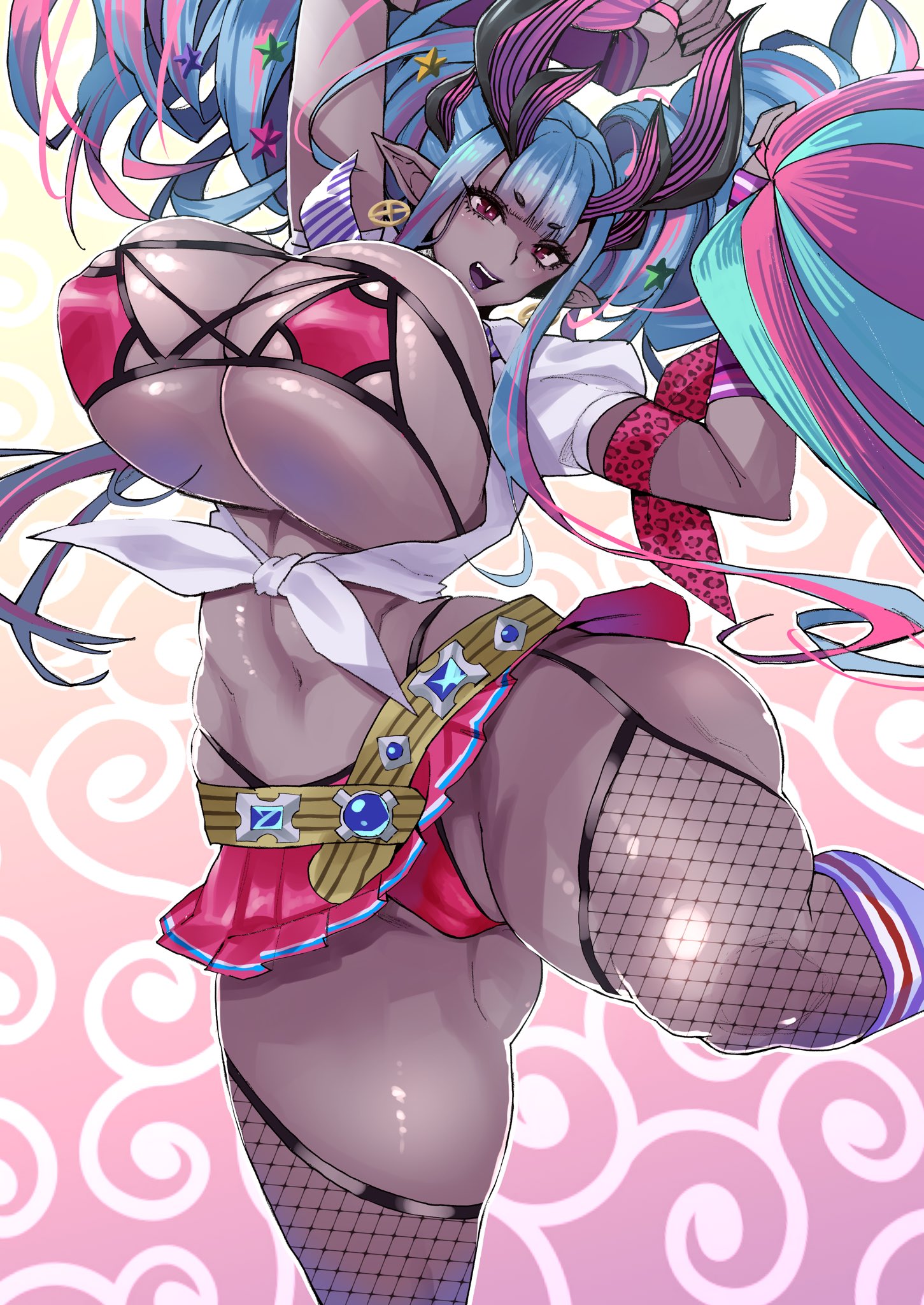 big breasts, breasts, female, huge breasts, ibuki douji (fate), poccora, thick thighs, wide hips