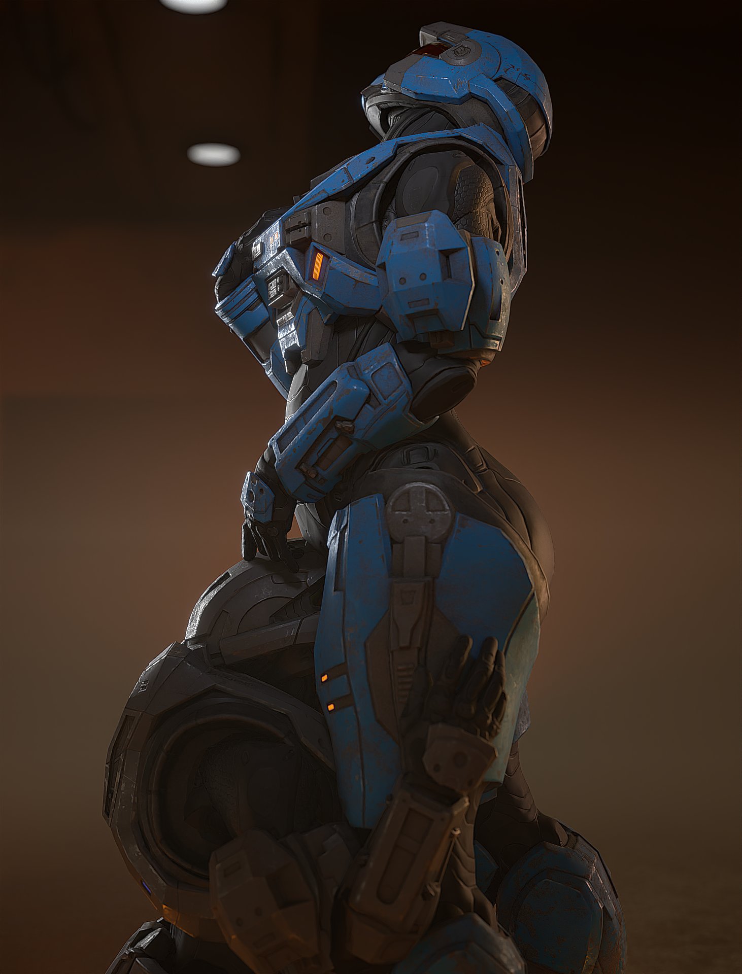 2023, 2girls, 3d, armor, ass, female, female spartan (halo), halo (series), helmet, implied oral, llamasarepink, multiple females, multiple girls, no artist signature, no source, oral, oral sex, power armor, spartan (halo), thighs