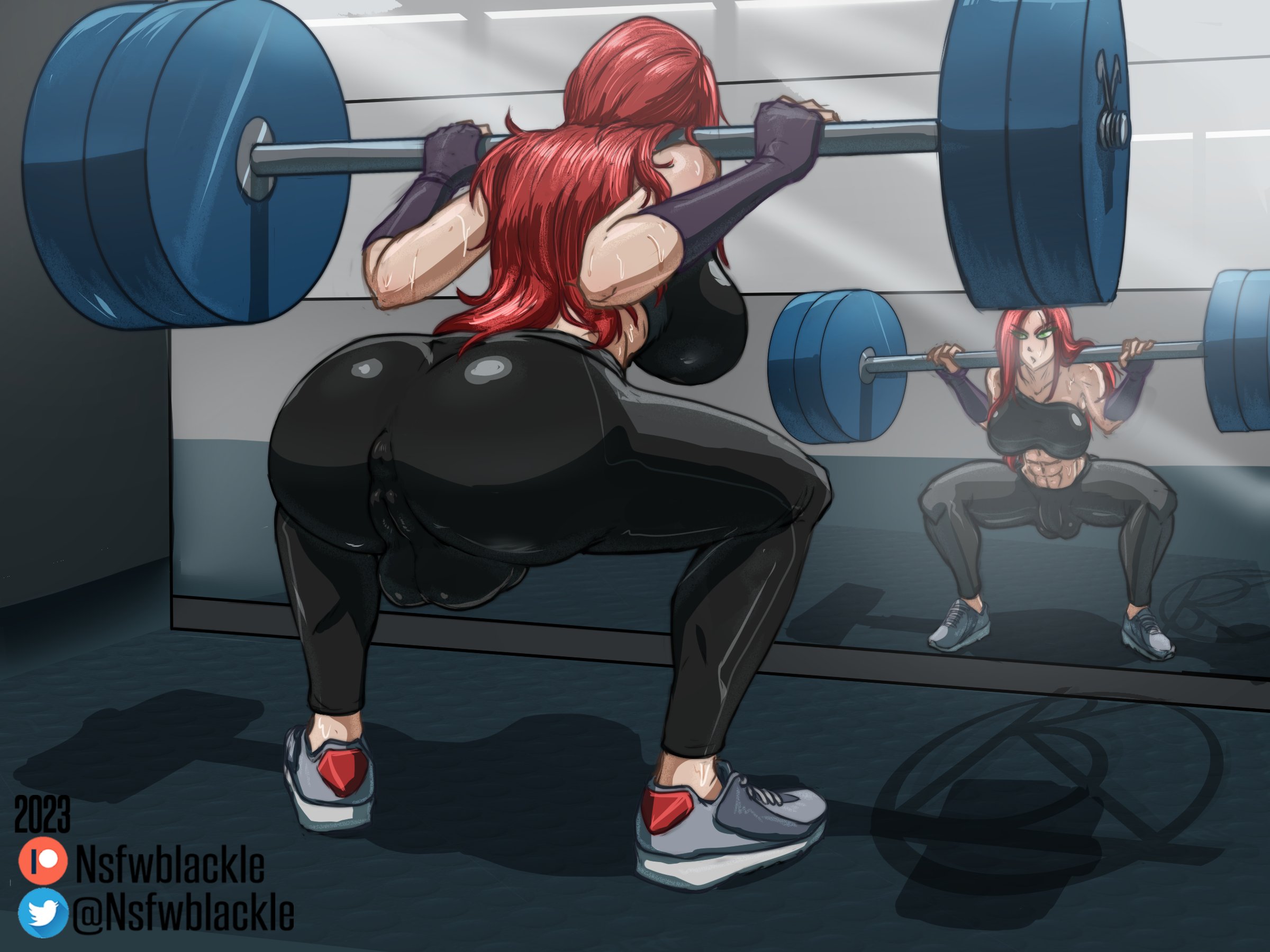 1futa, 2023, anus, anus outline, ass, back, back view, balls, big breasts, big penis, breasts, bulge, cameltoe, clothed, clothing, full-package futa, fully clothed, futa only, futanari, gloves, human, intersex, katarina du couteau, league of legends, light skin, light-skinned futa, long hair, mirror, muscular, muscular futa, nsfwblackle, penis, pussy, riot games, solo, squatting, third-party edit, weightlifting, weights