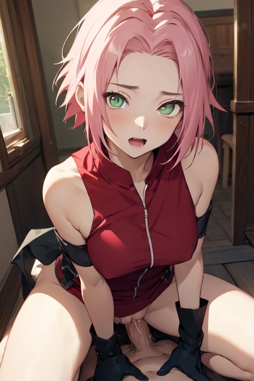 ai_generated aigeneratedp cowgirl_position haruno_sakura looking_at_viewer male_pov naruto naruto_(series) naruto_shippuden pov pov_eye_contact riding riding_penis sakura_haruno