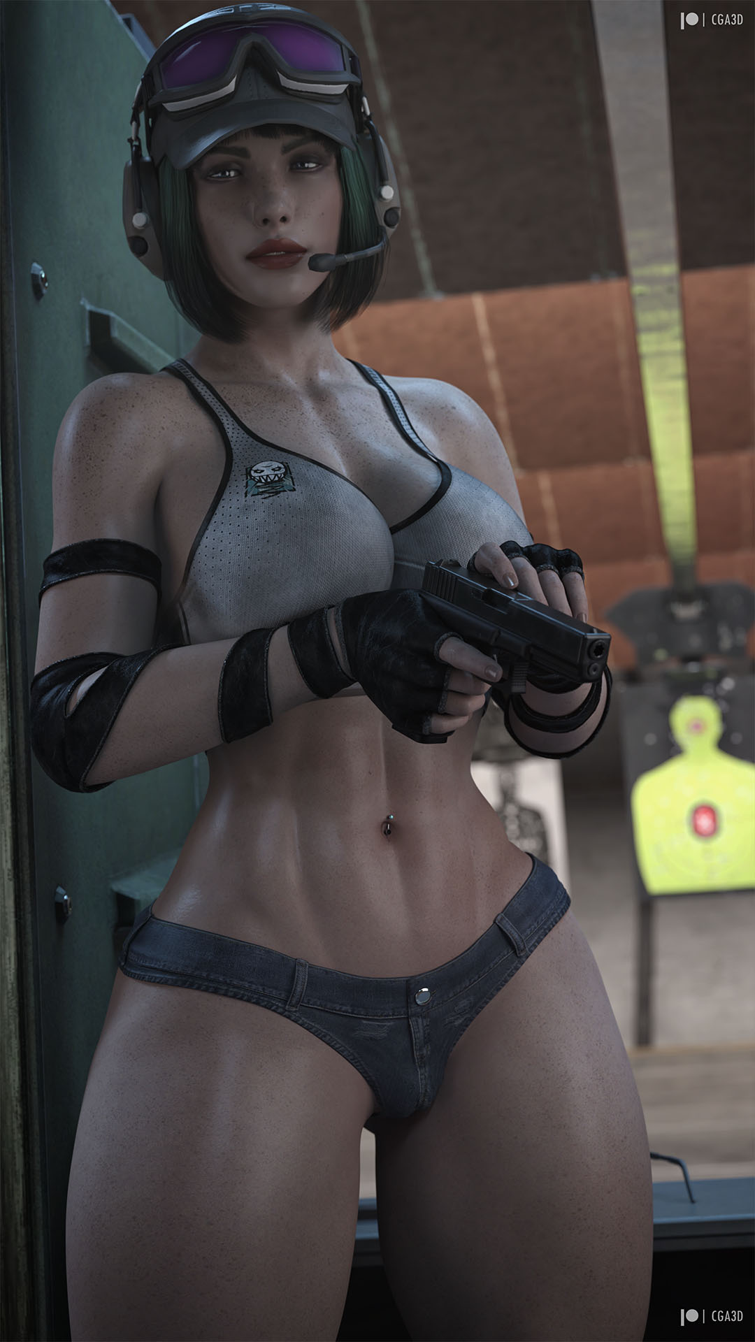 1girls 3d 3d_(artwork) abs ass athletic athletic_female big_ass big_breasts big_butt bra breasts brown_eyes bubble_ass bubble_butt busty cap cga3d cleavage clothed_female curvaceous curvy curvy_body curvy_female curvy_figure daz3d daz_studio detailed ela_(rainbow_six) erotichris female female_only fingerless_gloves fit fit_female glock gloves green_hair hat headgear headset headwear hi_res highres hourglass_figure huge_ass huge_breasts large_ass large_breasts leg_up light-skinned_female light_skin lipstick looking_at_viewer medium_hair muscles muscular muscular_female panties pawg pierced_navel pose posing rainbow_six rainbow_six_siege seductive seductive_look sensual short_hair solo standing thick thick_ass thick_thighs thighs thong underwear voluptuous voluptuous_female wide_hips