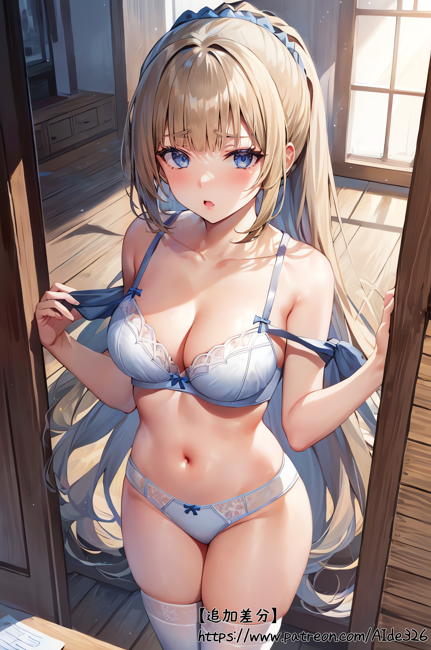 ai generated, blonde hair, classroom of the elite, female, karuizawa kei, stable diffusion, stockings, youkoso jitsuryoku shijou shugi no kyoushitsu e