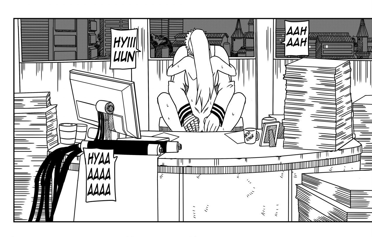1boy, 1girls, ass, ass grab, backboob, bandaged arm, big breasts, boruto: naruto next generations, breasts, cheating, clothed male nude female, clothed sex, desk, female, hokage office, implied kiss, indoors, ino yamanaka, jacket, kissing, long hair, male, milf, monochrome, naruto, naruto (series), ninrubio, nude, office, office chair, ponytail, sex, short hair, sitting, sitting on lap, sitting on person, tied hair, uzumaki naruto, very long hair
