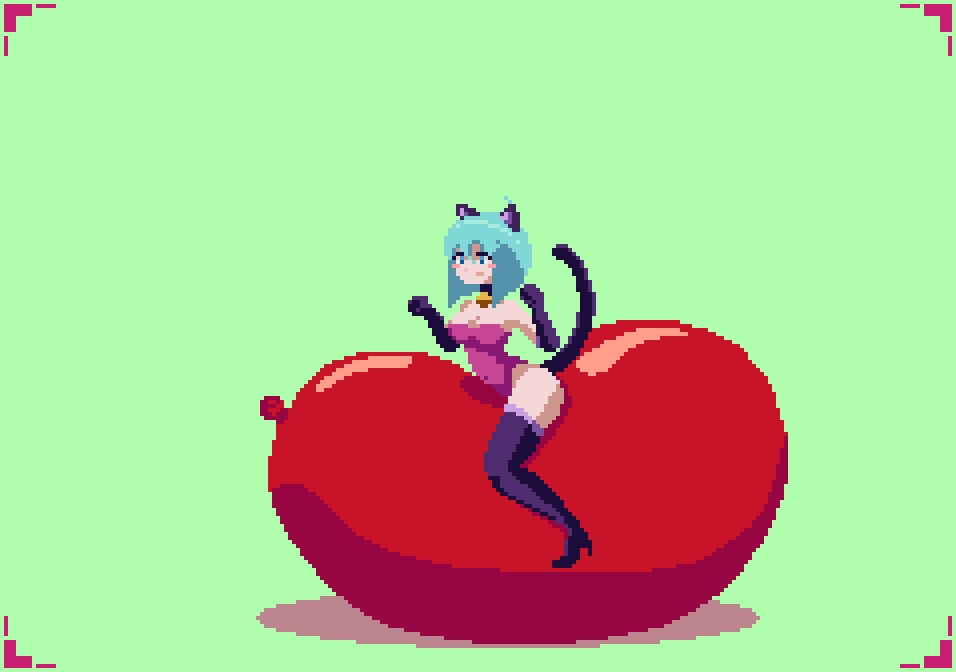animated balloon balloon_fetish catgirl female gif pixel_art popping tagme zonked-eye