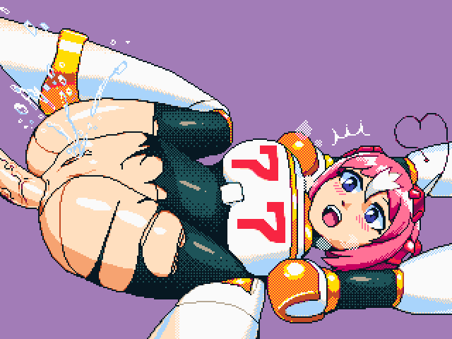 2022 anal anal_sex android bodysuit hnsundown mega_man mega_man_x nana_(mega_man) pink_hair pixel_art pussy robot robot_girl torn_bodysuit