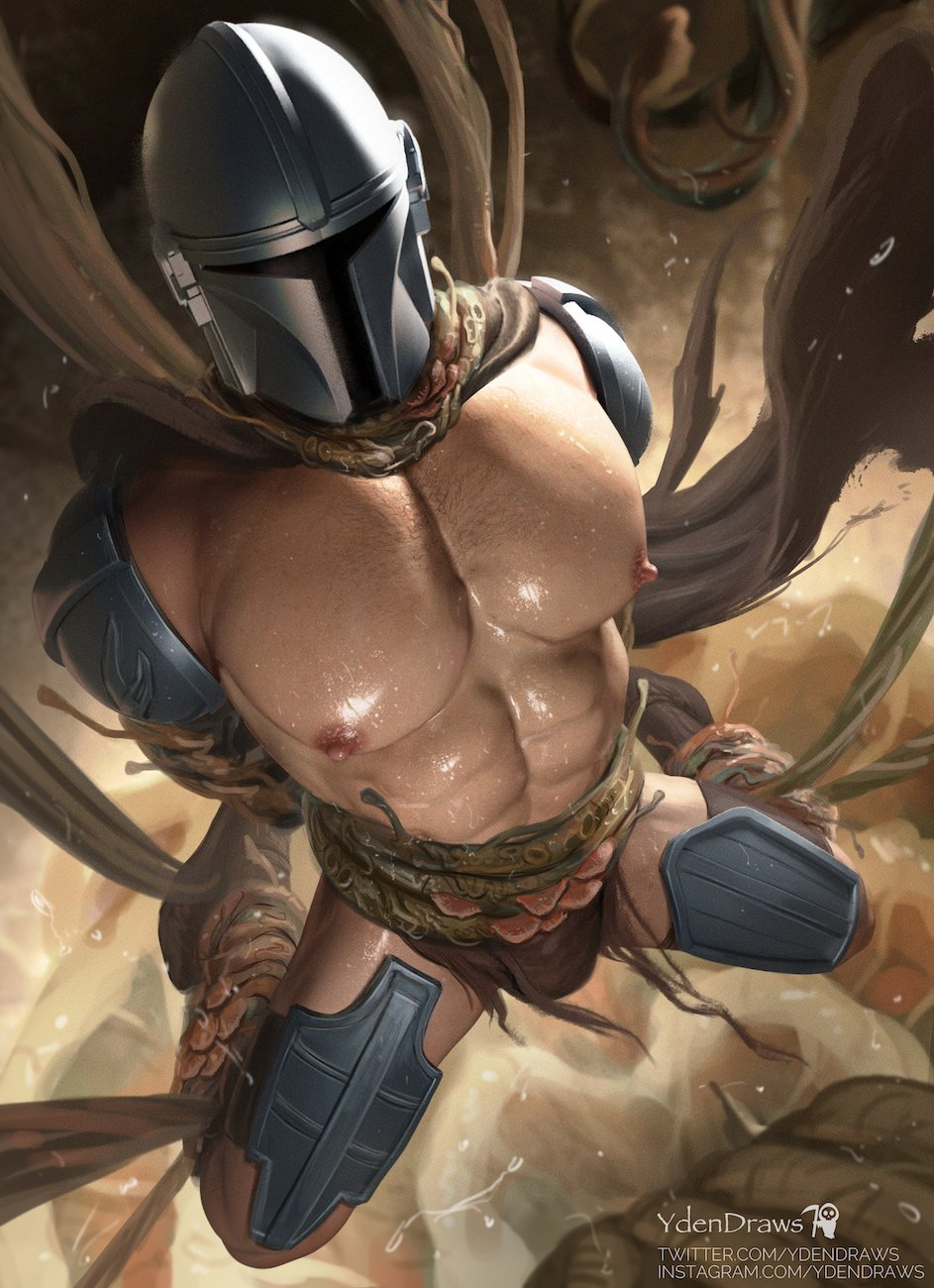 1boy 2023 abs bara barazoku biceps din_djarin gay helmet male male_focus male_nipples male_only mandalorian manly muscles muscular muscular_arms muscular_legs muscular_male muscular_thighs nipples penis solo solo_male star_wars the_mandalorian ydendraws