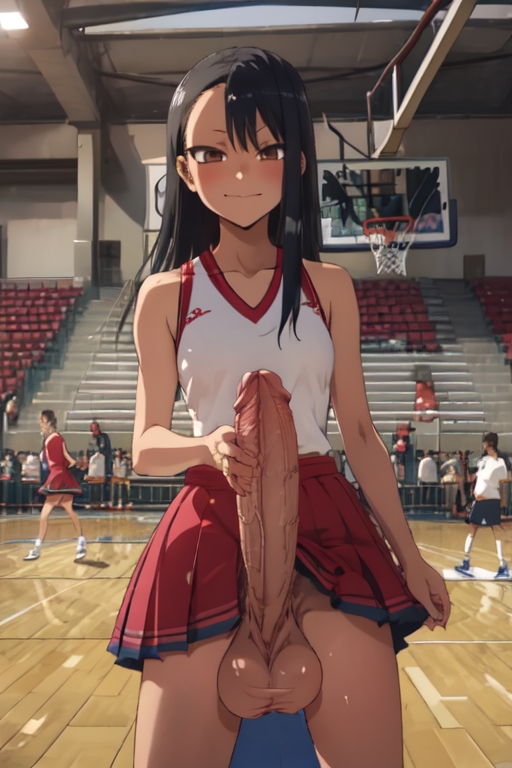 1futa, ai generated, areolae, balls, big balls, big penis, black hair, breasts, cheerleader, cheerleader uniform, erection, futa cheerleader, futa focus, futa only, futanari, handjob, hayase nagatoro, hi res, hung futa, intersex, long hair, looking at viewer, navel, nipples, penis, penis under skirt, please don't bully me, nagatoro, pleated skirt, skirt up, small breasts, solo futa, stable diffusion, tan, tan skin, tan-skinned futa, tanned, upskirt, veiny penis