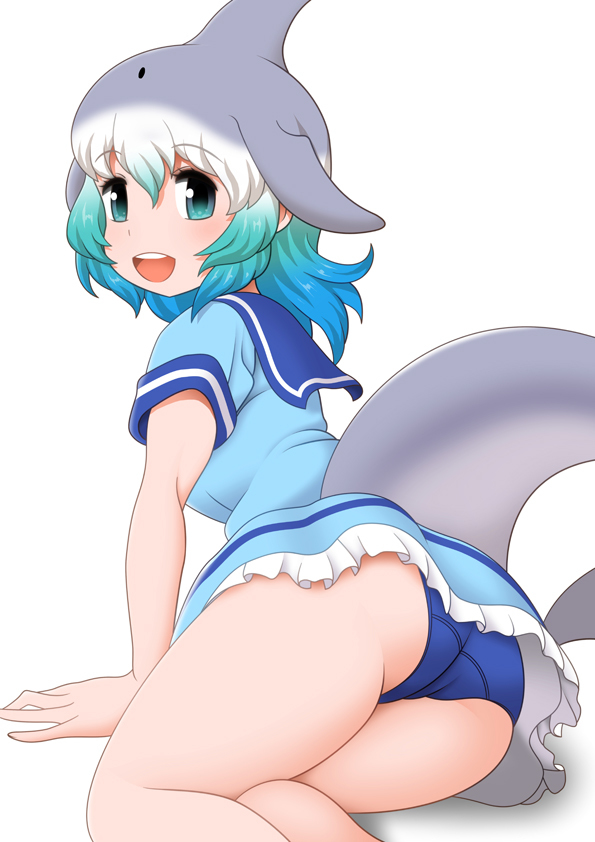 1female 1girls ass bagua_zhang big_breasts blowhole blue_eyes blue_hair blue_panties blue_pants blush cetacean cetacean_tail common_bottlenose_dolphin_(kemono_friends) crotch_seam dolphin dolphin_girl dorsal_fin dress female female_only fin fins fish fish_girl fish_humanoid fish_tail flat_ass frills girl girl_only gradient_hair gray_hair grey_hair head_fin head_fins kemono_friends light-skinned light-skinned_female light_skin looking_at_viewer miniskirt multicolored_hair no_sex open_mouth panties pants pantyshot pantyshot_(lying) sailor_collar sailor_dress short_dress short_hair short_skirt short_sleeves smile solo solo_female underwear upskirt white_background